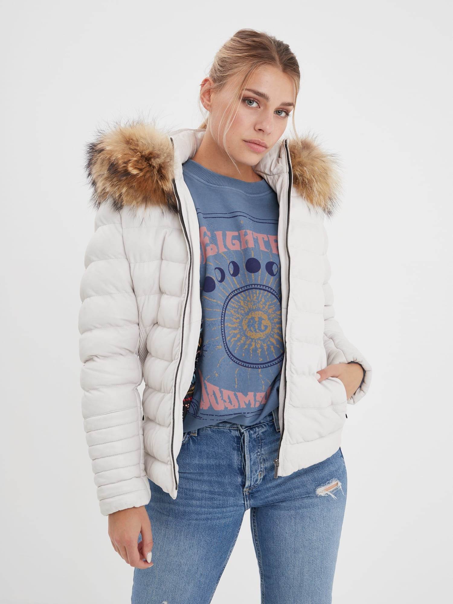 Adela - Doudoune en cuir femme - Image 12