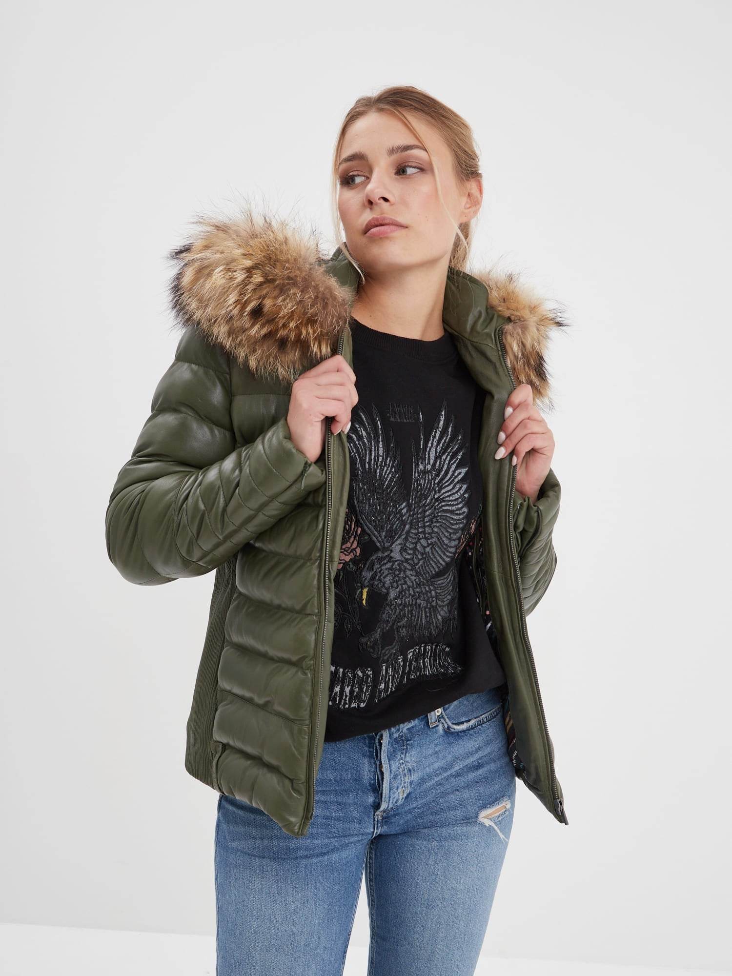 Adela - Doudoune en cuir femme - Image 3