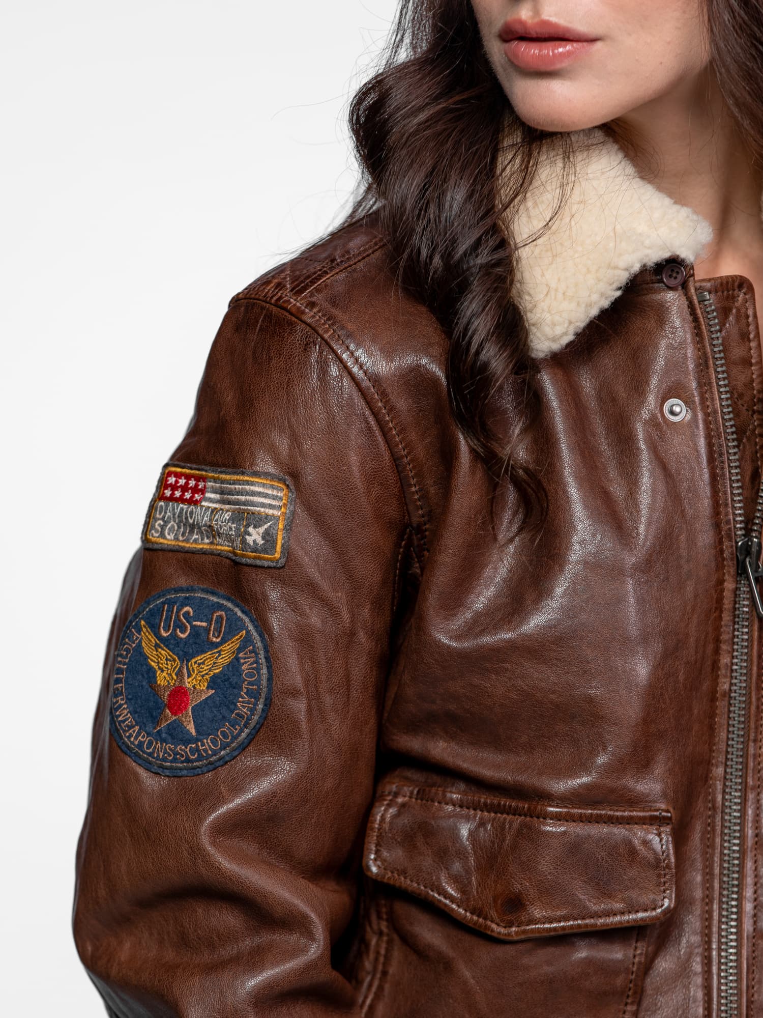 Air pilot - Blouson aviateur cuir femme - Image 4