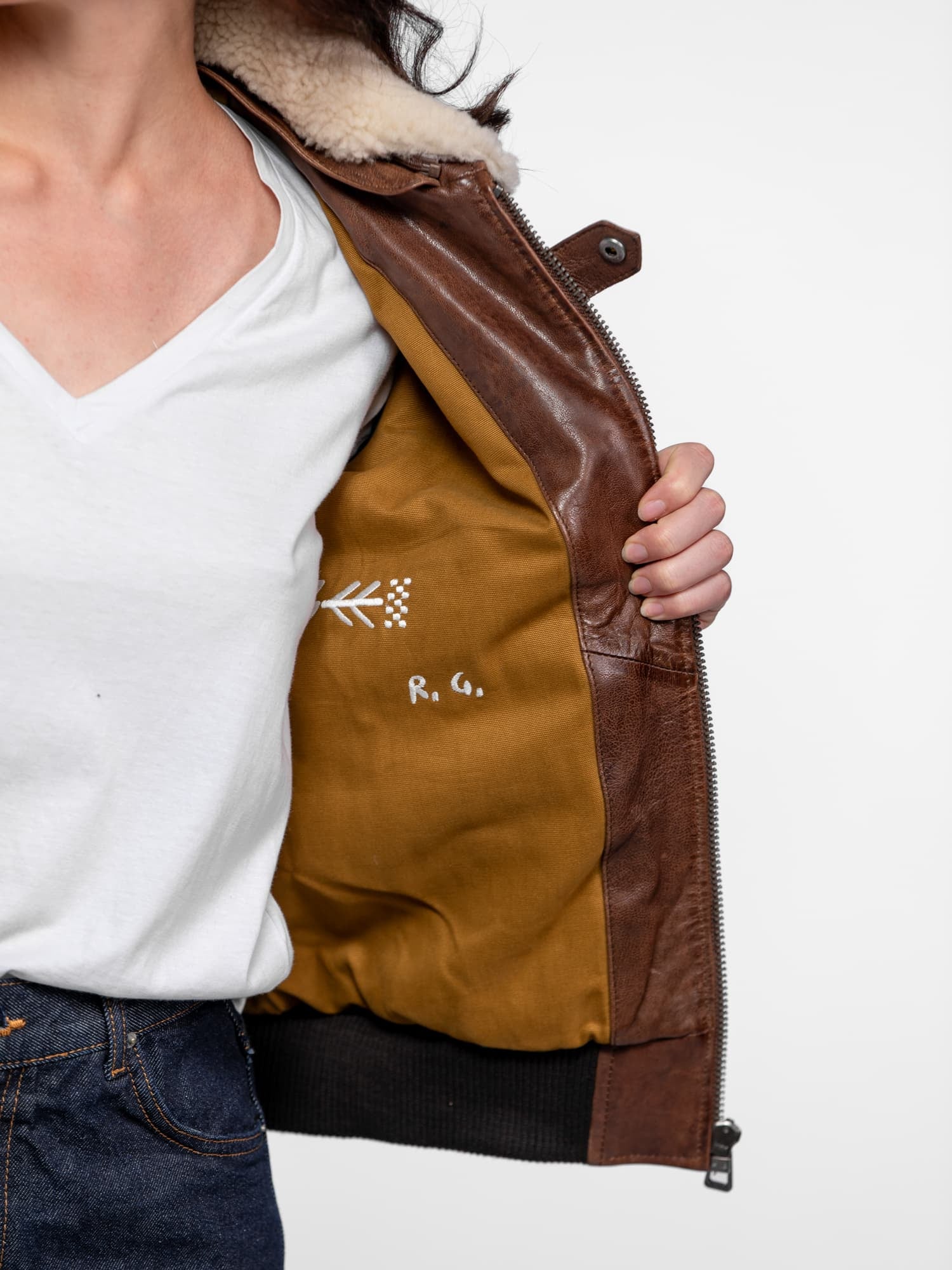 Air pilot - Blouson aviateur cuir femme - Image 8