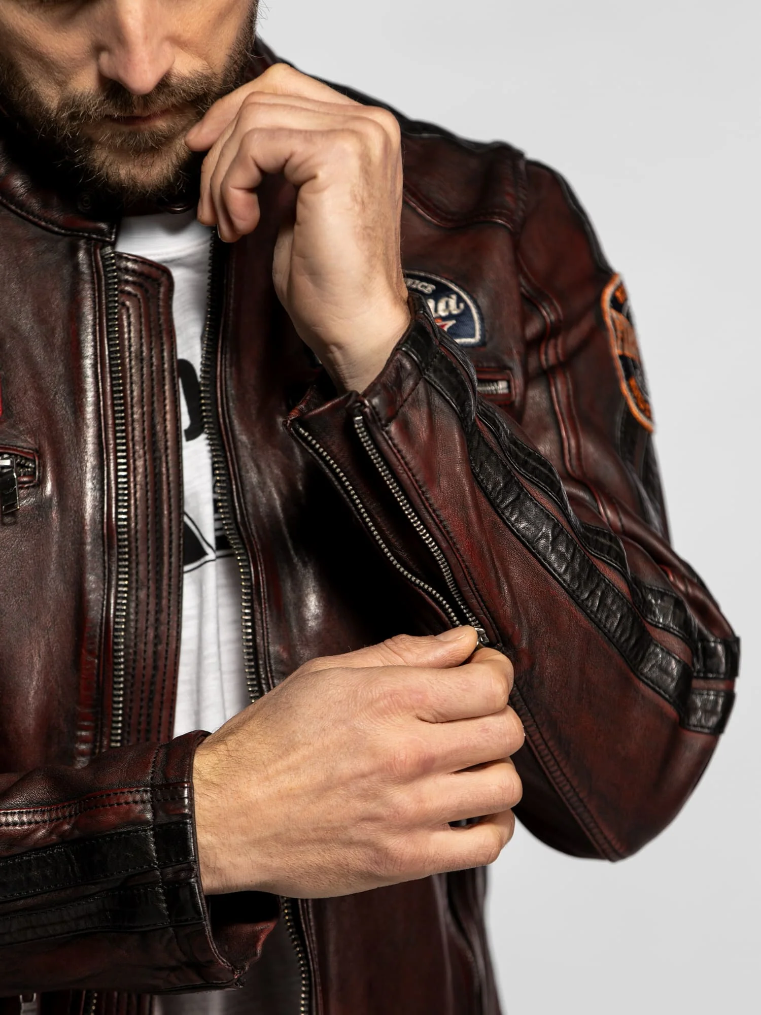 Aniak - Blouson cuir moto vintage - Image 5