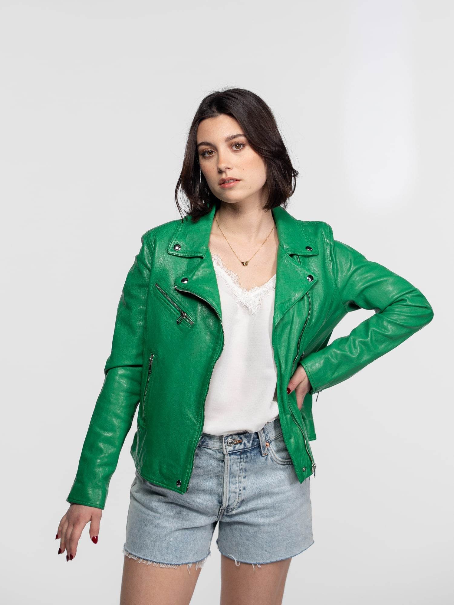 Anthea - Blouson biker cuir femme - Image 10