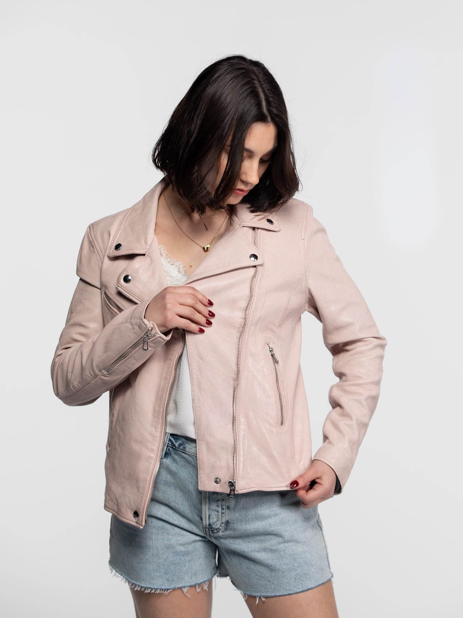 Anthea - Blouson biker cuir femme - Image 19