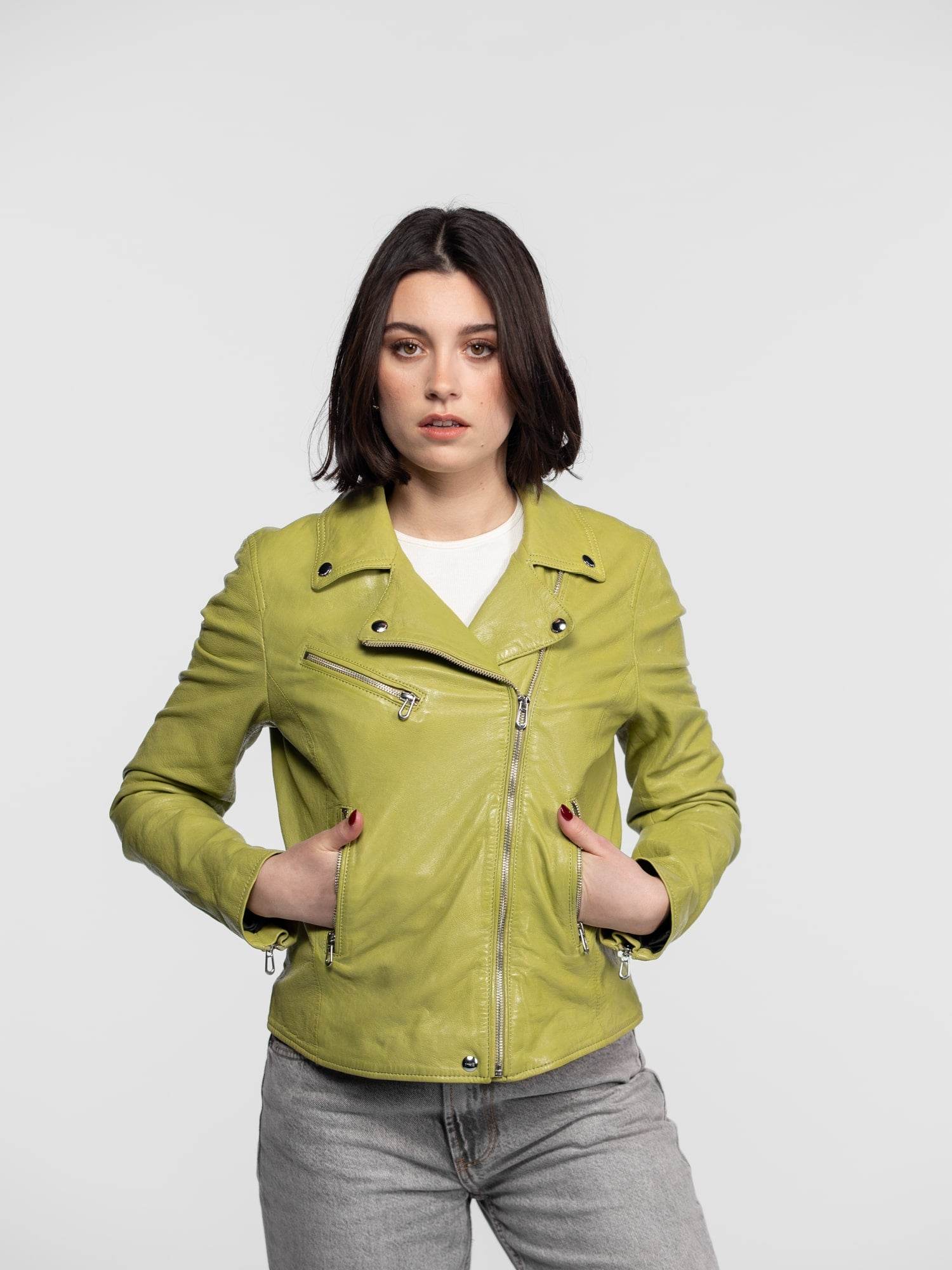 Anthea - Blouson biker cuir femme - Image 24