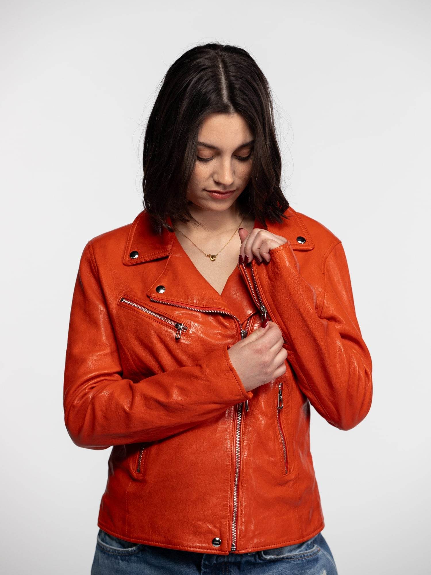 Anthea - Blouson biker cuir femme - Image 29
