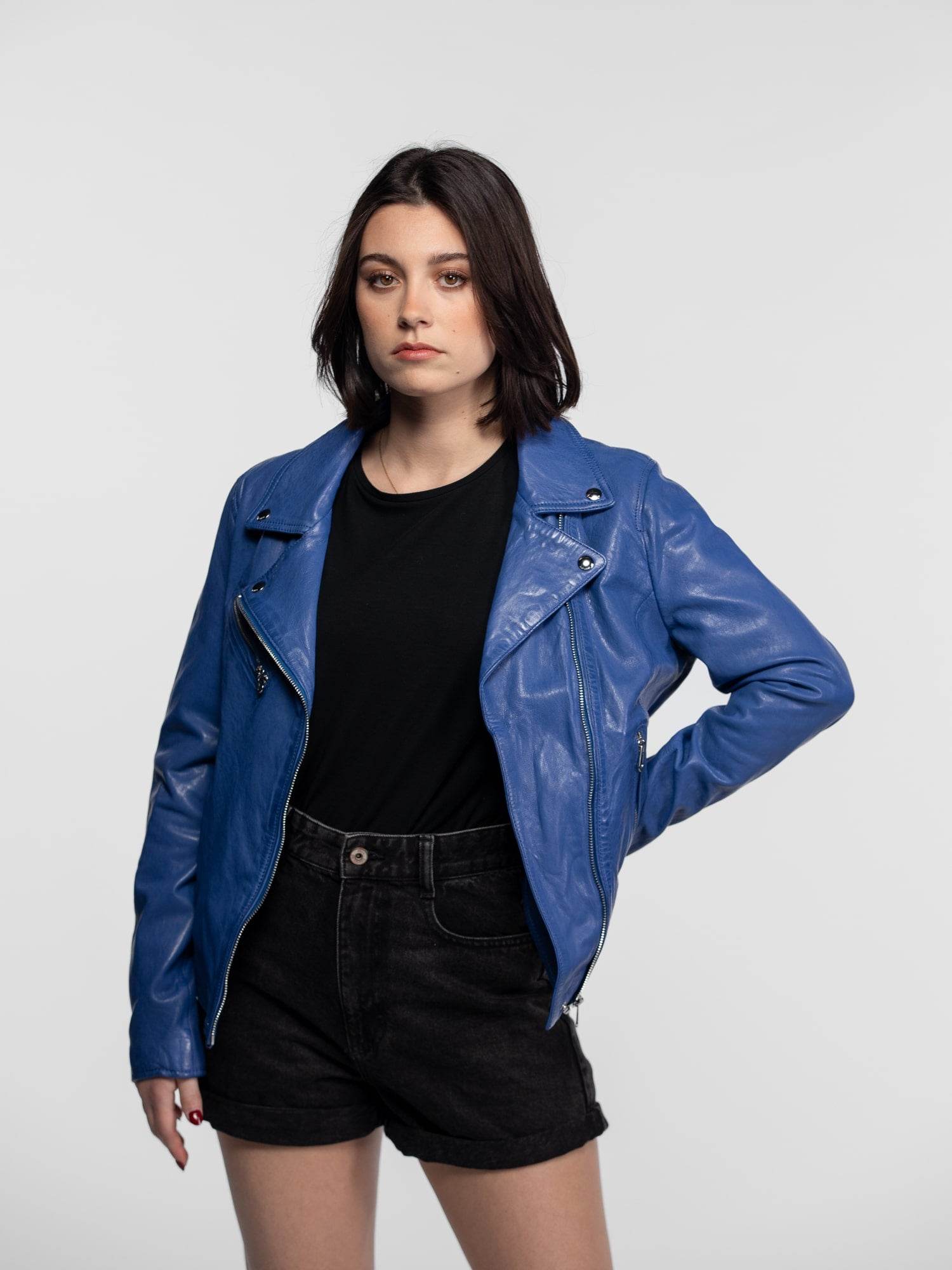 Anthea - Blouson biker cuir femme - Image 5