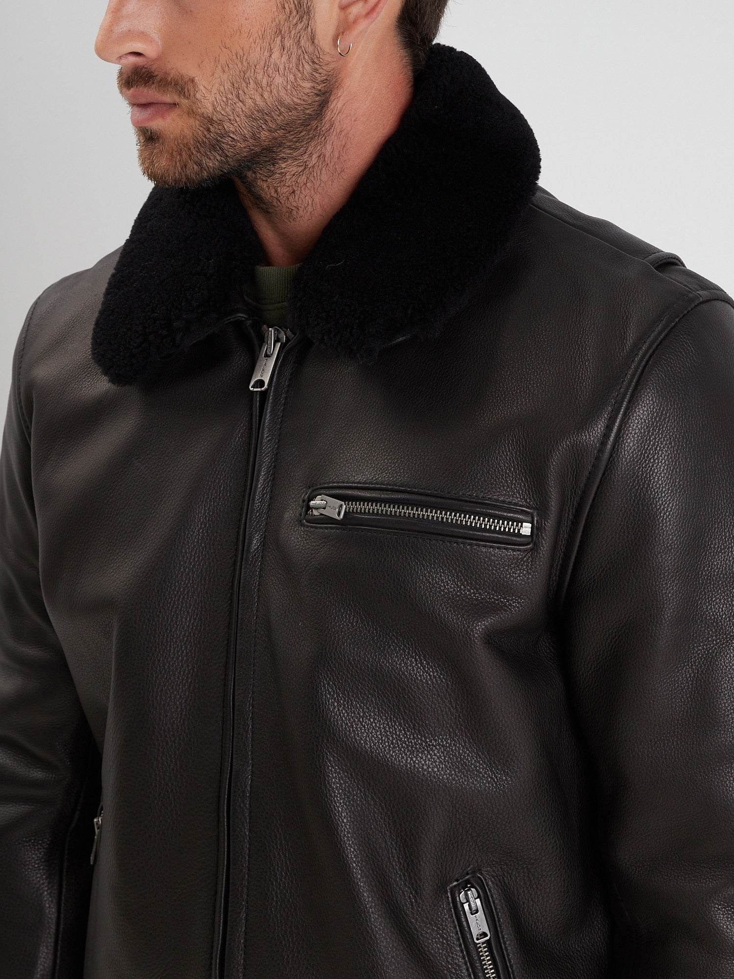 Asphalt - Blouson cuir aviateur homme - Image 3