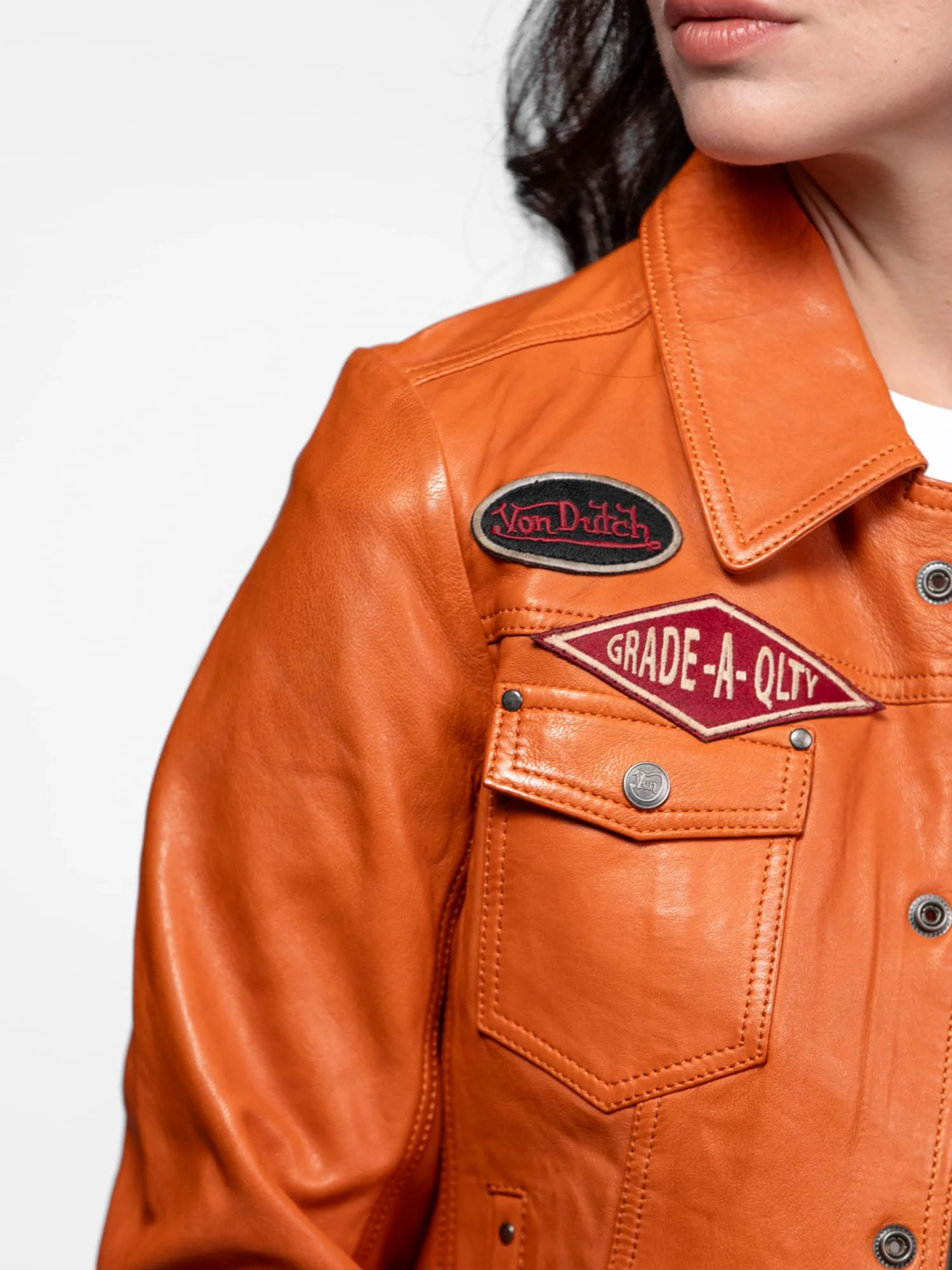 Asya - Veste cuir vintage femme - Image 3