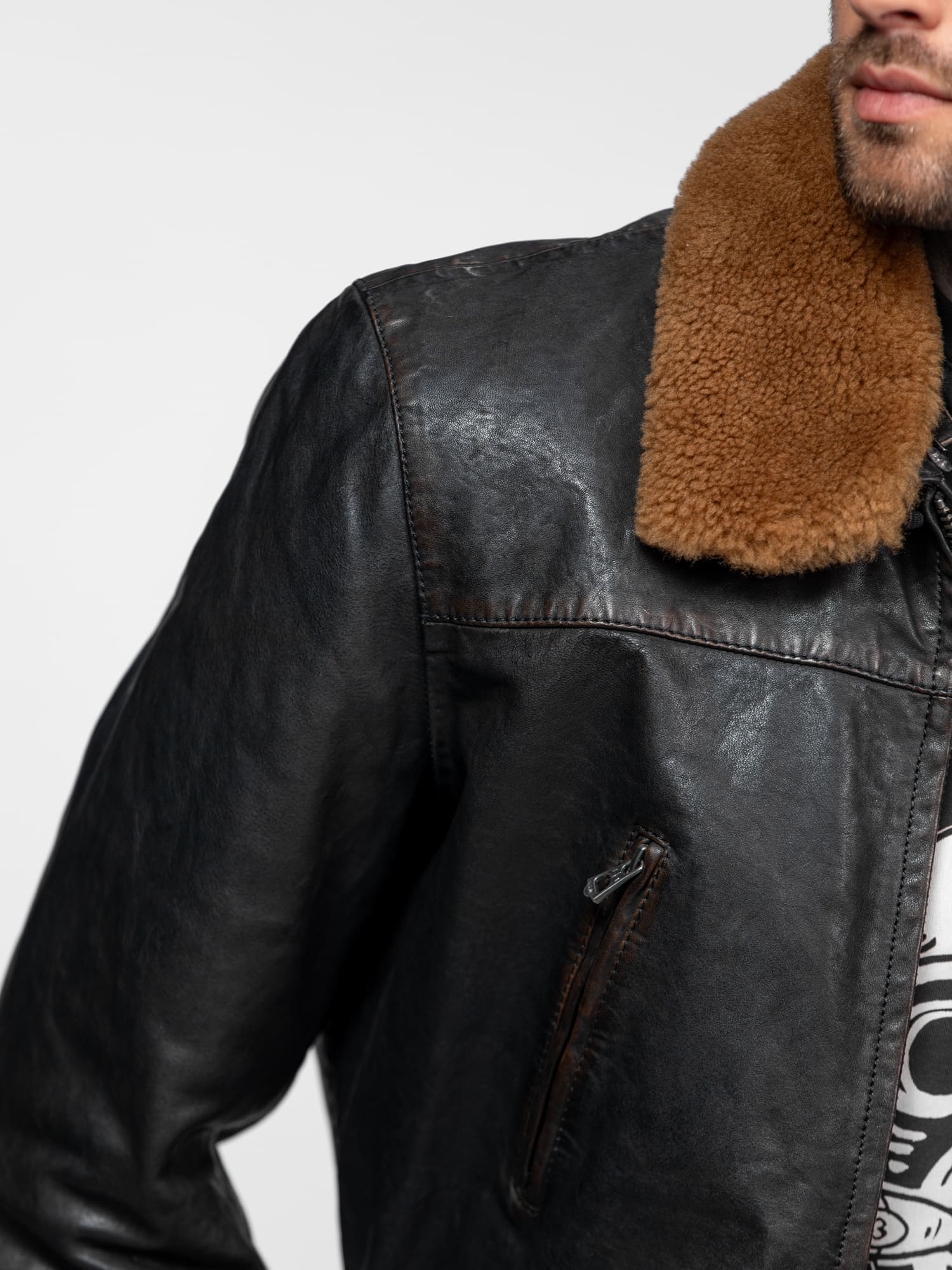 Bader - Veste cuir vintage homme - Image 3