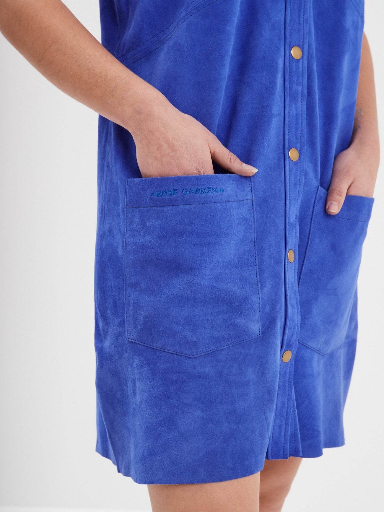 Baez - Robe cuir en boutonniere - Image 8