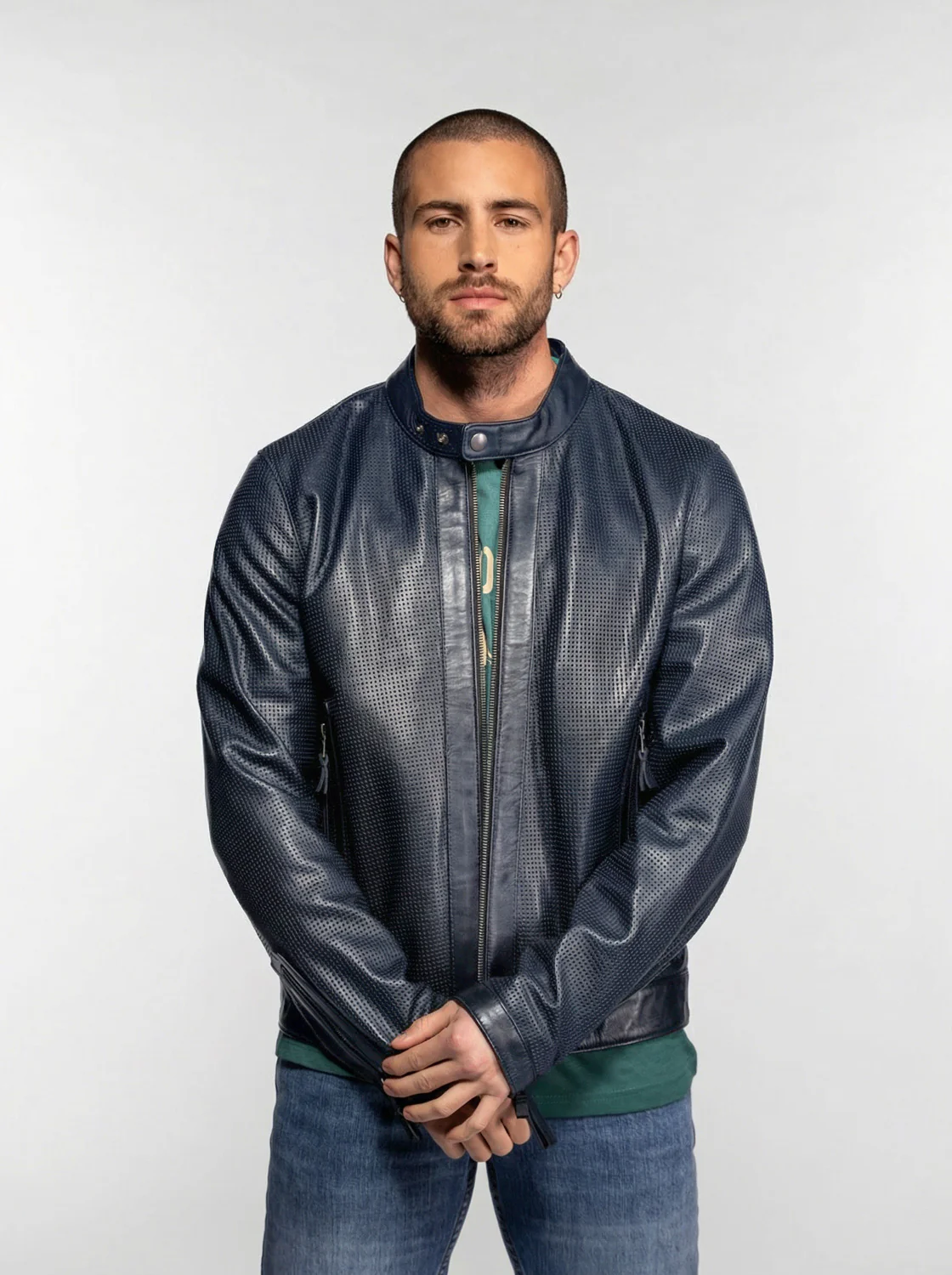 Berrien - Blouson cuir perforé - Image 6