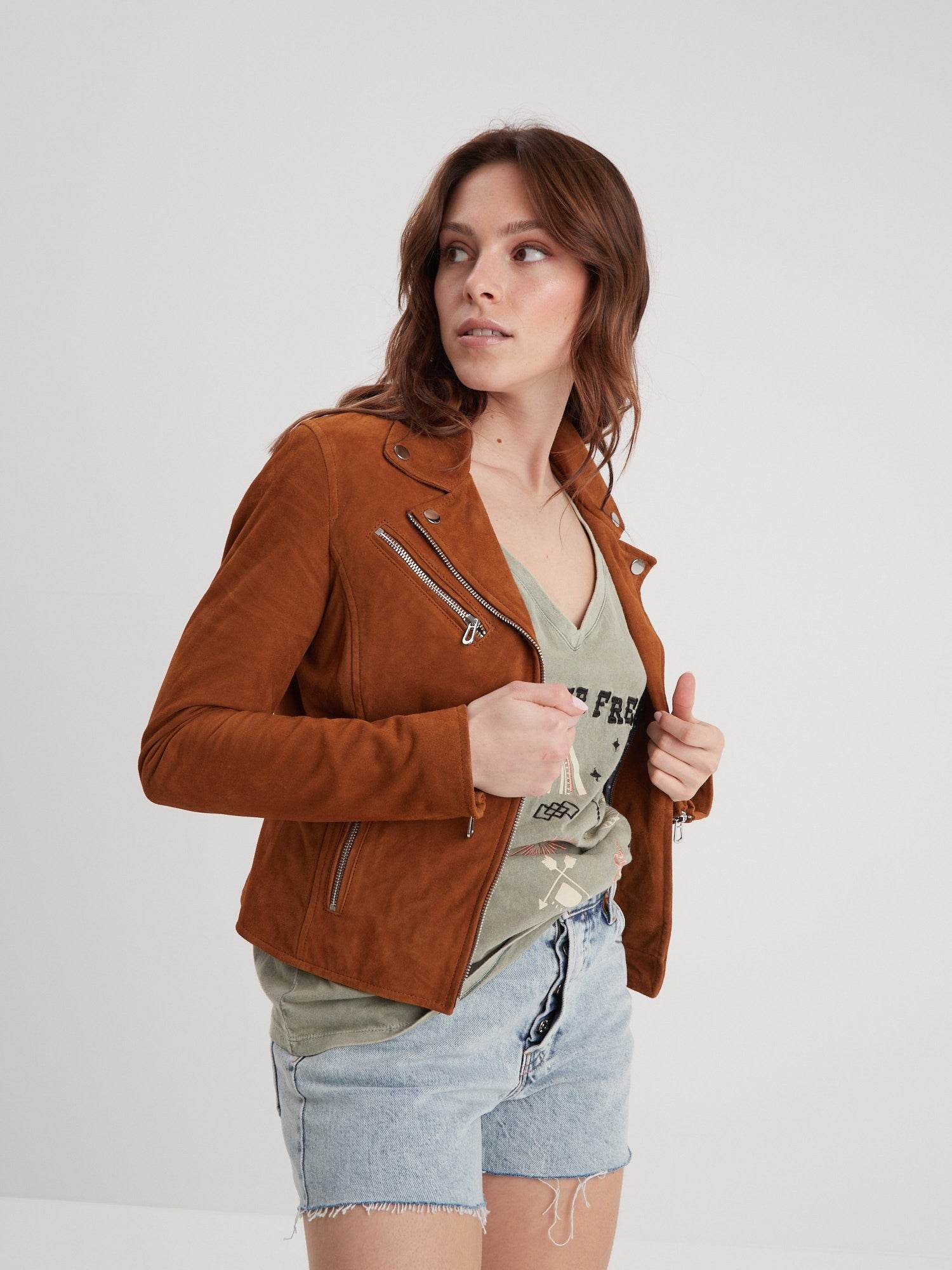 Bonita suede - Blouson rétro cuir femme - Image 15