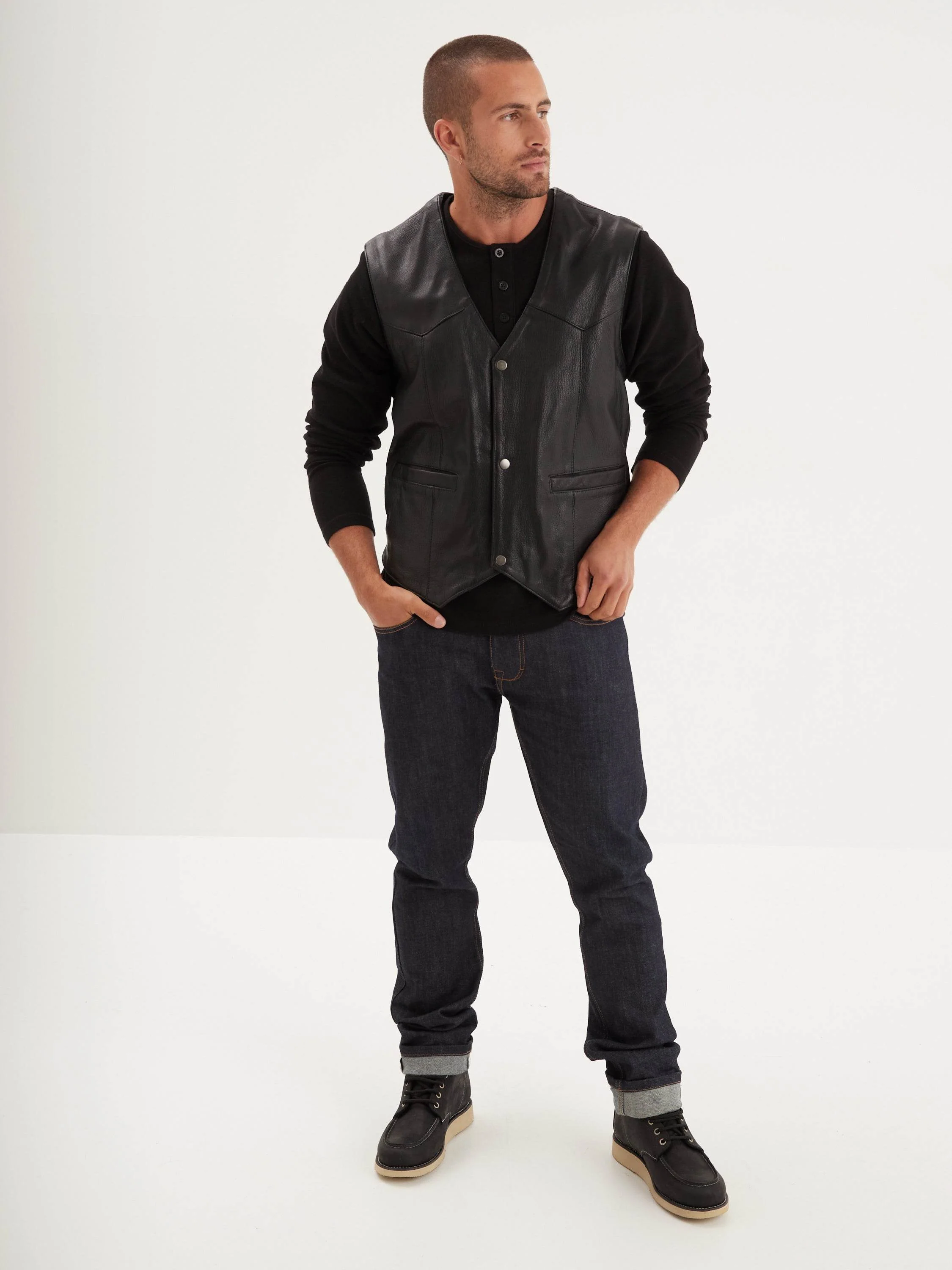 Cafe vest - Gilet cuir homme - Image 4