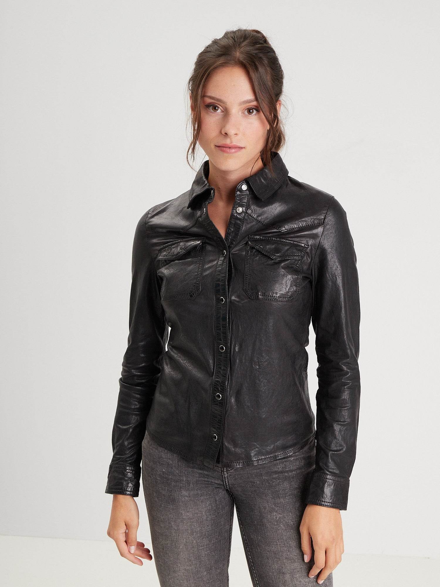 Cecilia - Chemise cuir femme - Image 3