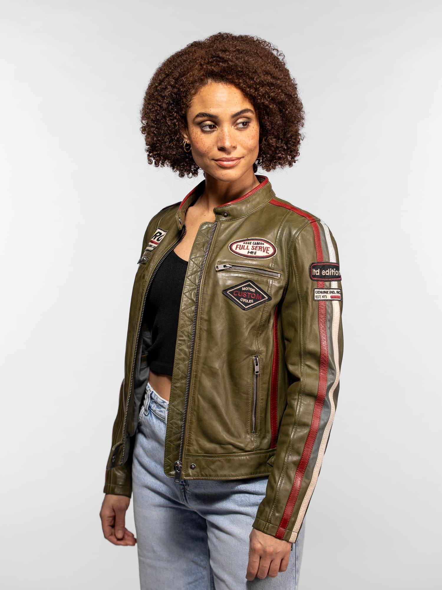 Christina - Blouson cuir moto femme - Image 10