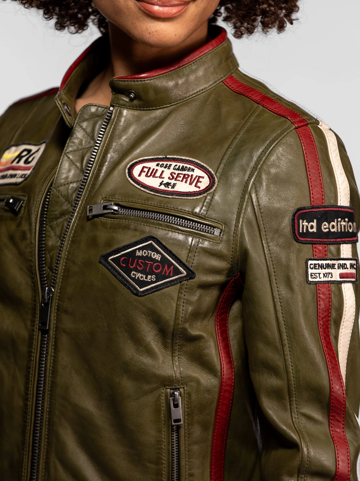 Christina - Blouson cuir moto femme - Image 11