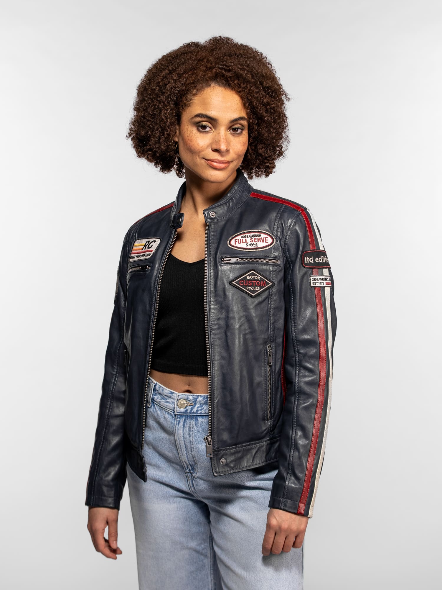 Christina - Blouson cuir moto femme - Image 16