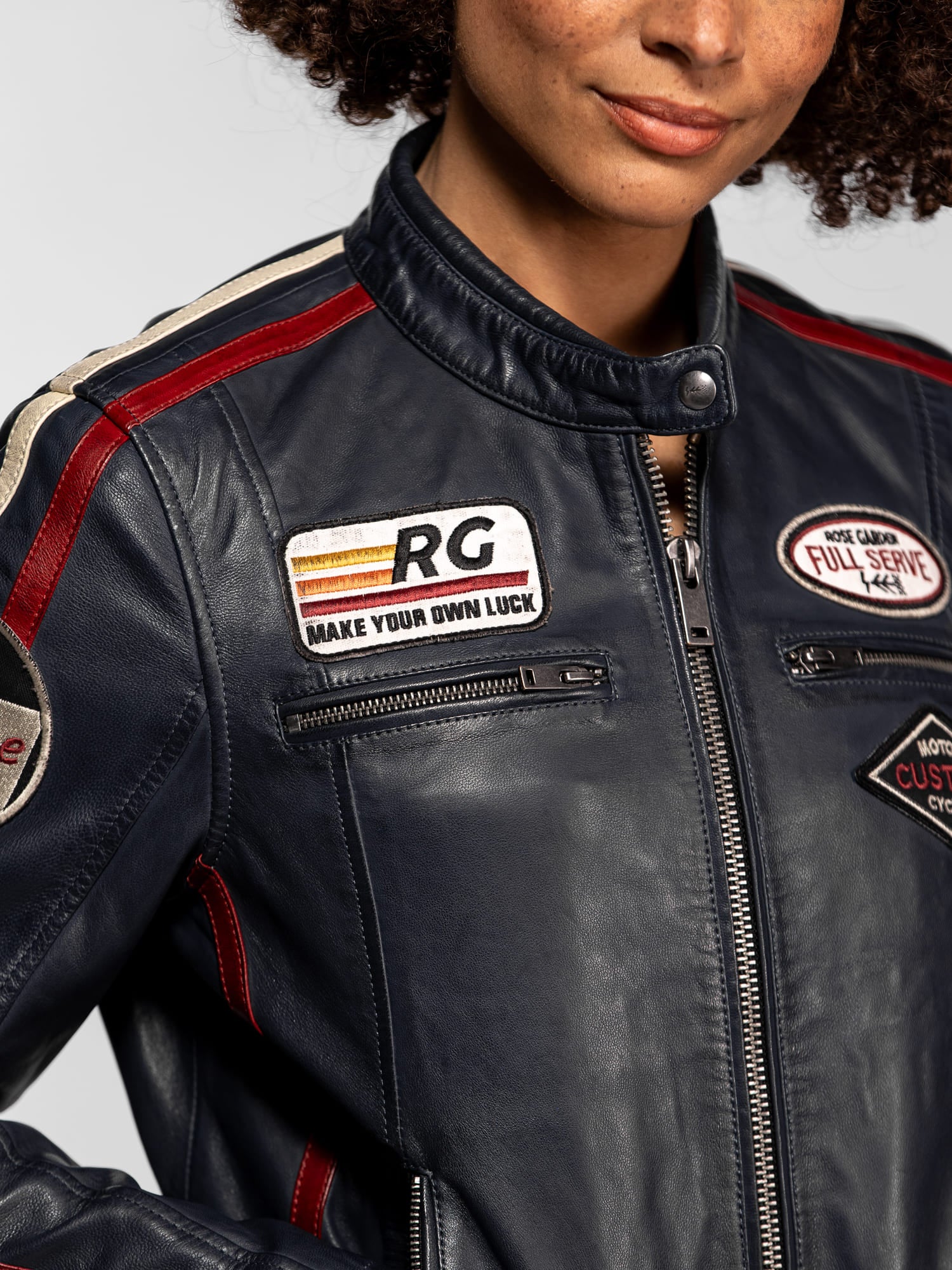 Christina - Blouson cuir moto femme - Image 17