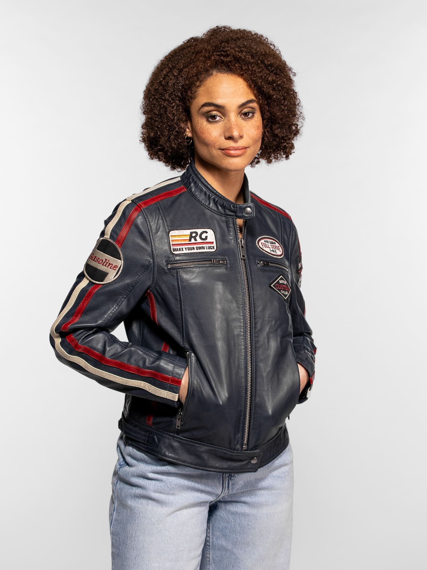 Christina - Blouson cuir moto femme - Image 18