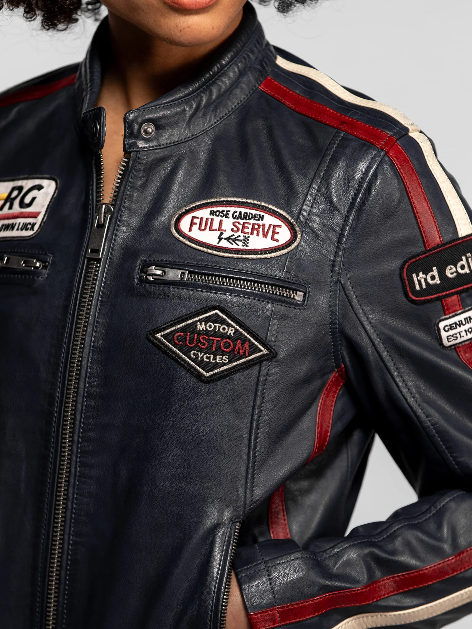 Christina - Blouson cuir moto femme - Image 19