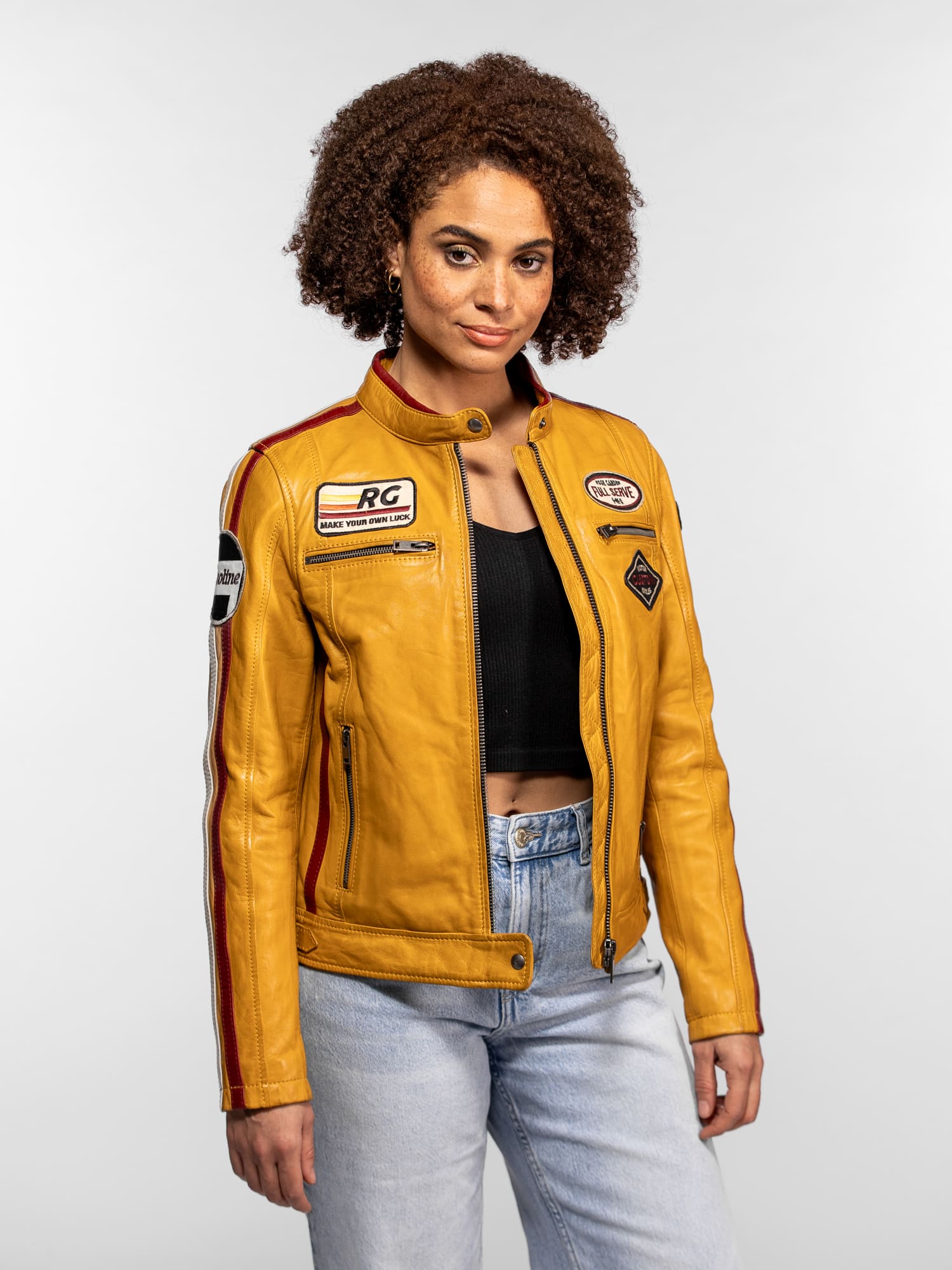 Christina - Blouson cuir moto femme - Image 22
