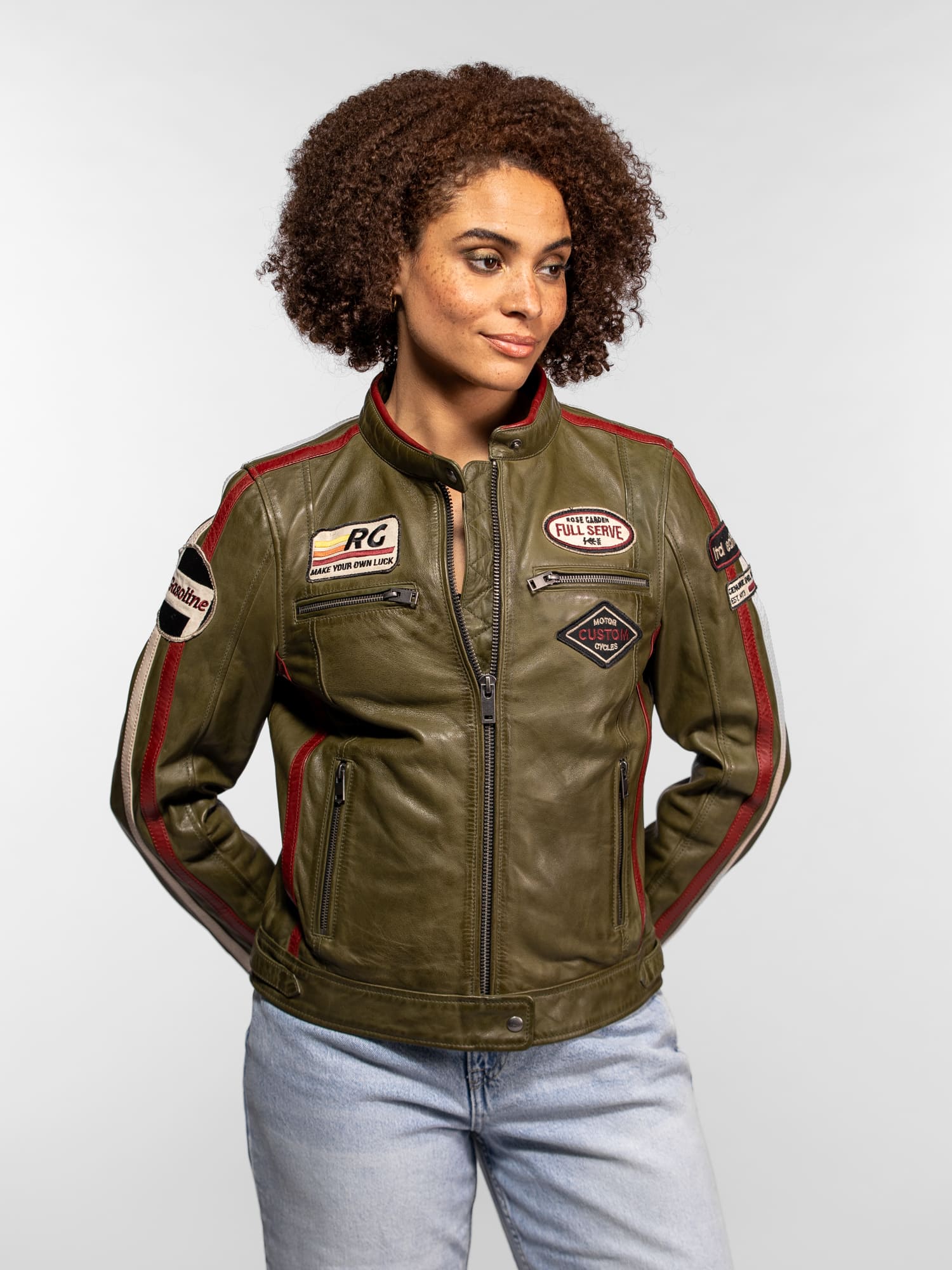 Christina - Blouson cuir moto femme - Image 8