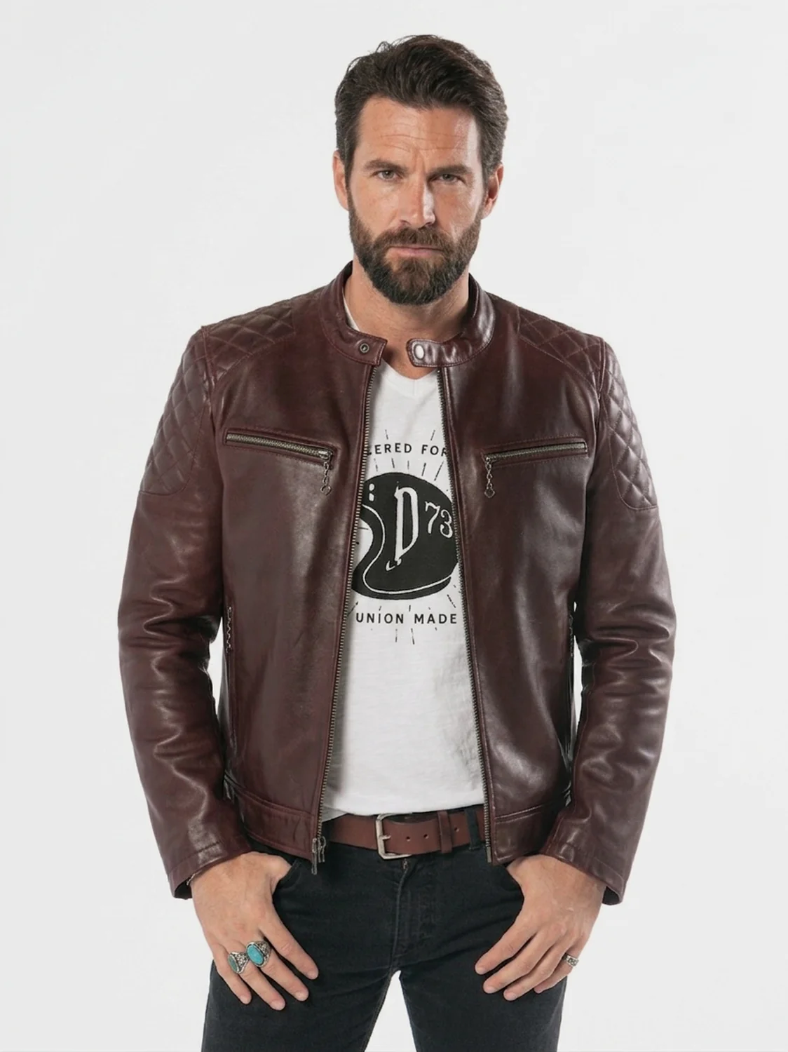 Cobalt - Blouson motard cuir homme - Image 8