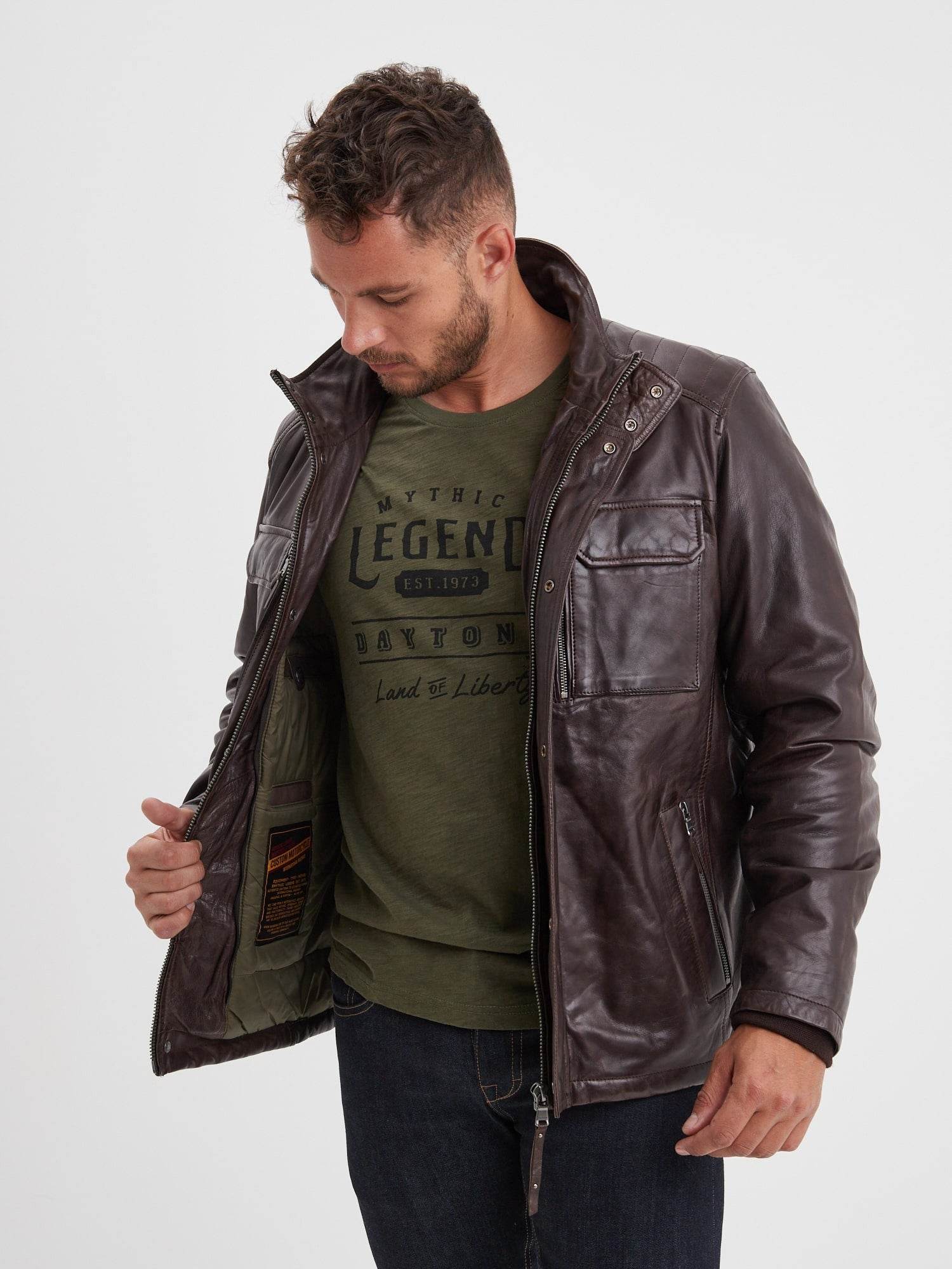 Crowell - Veste vintage cuir homme - Image 12