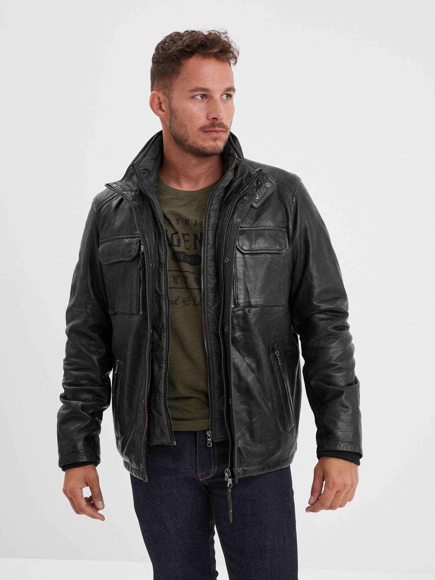 Crowell - Veste vintage cuir homme - Image 14