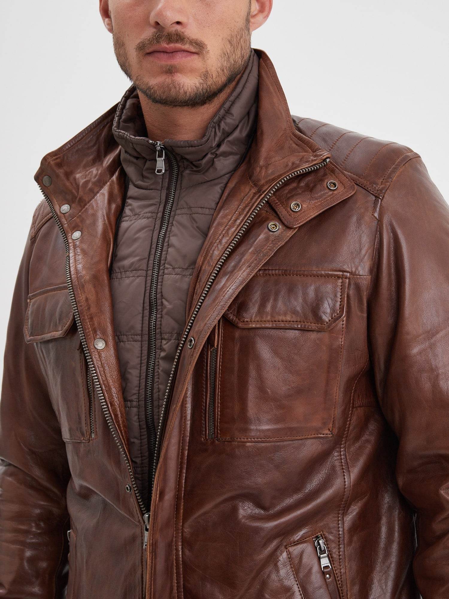 Crowell - Veste vintage cuir homme - Image 3
