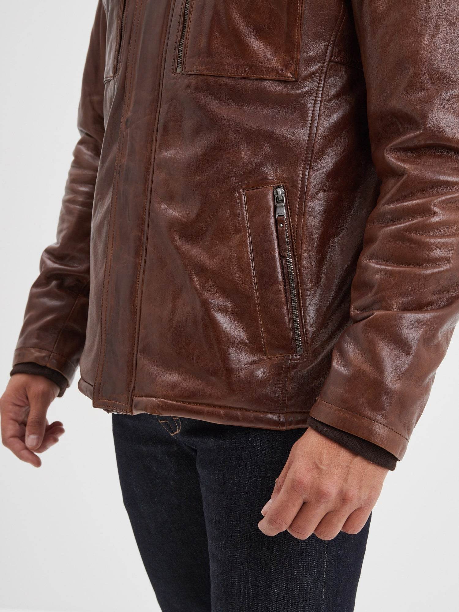 Crowell - Veste vintage cuir homme - Image 4