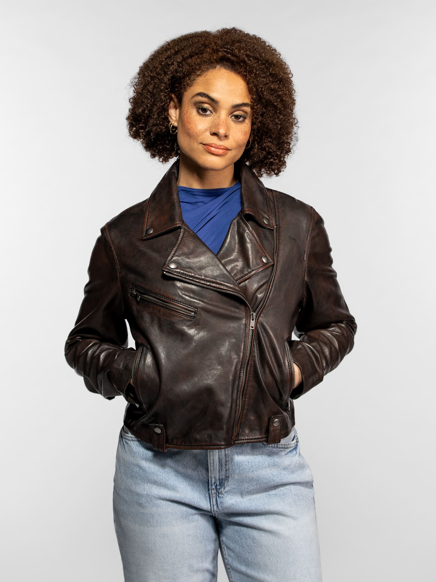 Daisy - Blouson cuir vintage - Image 3