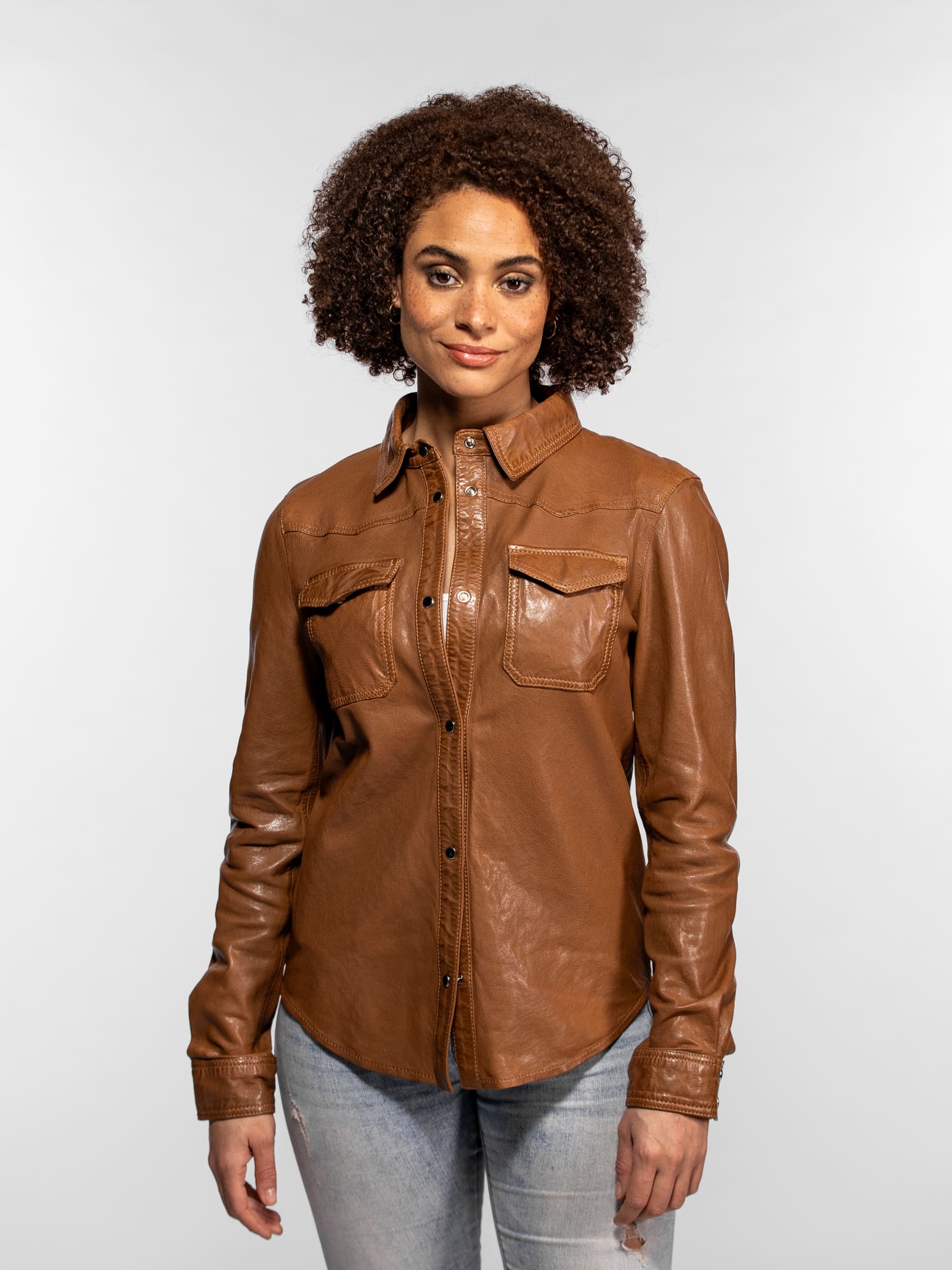 Dolores - Chemisier en cuir femme - Image 13