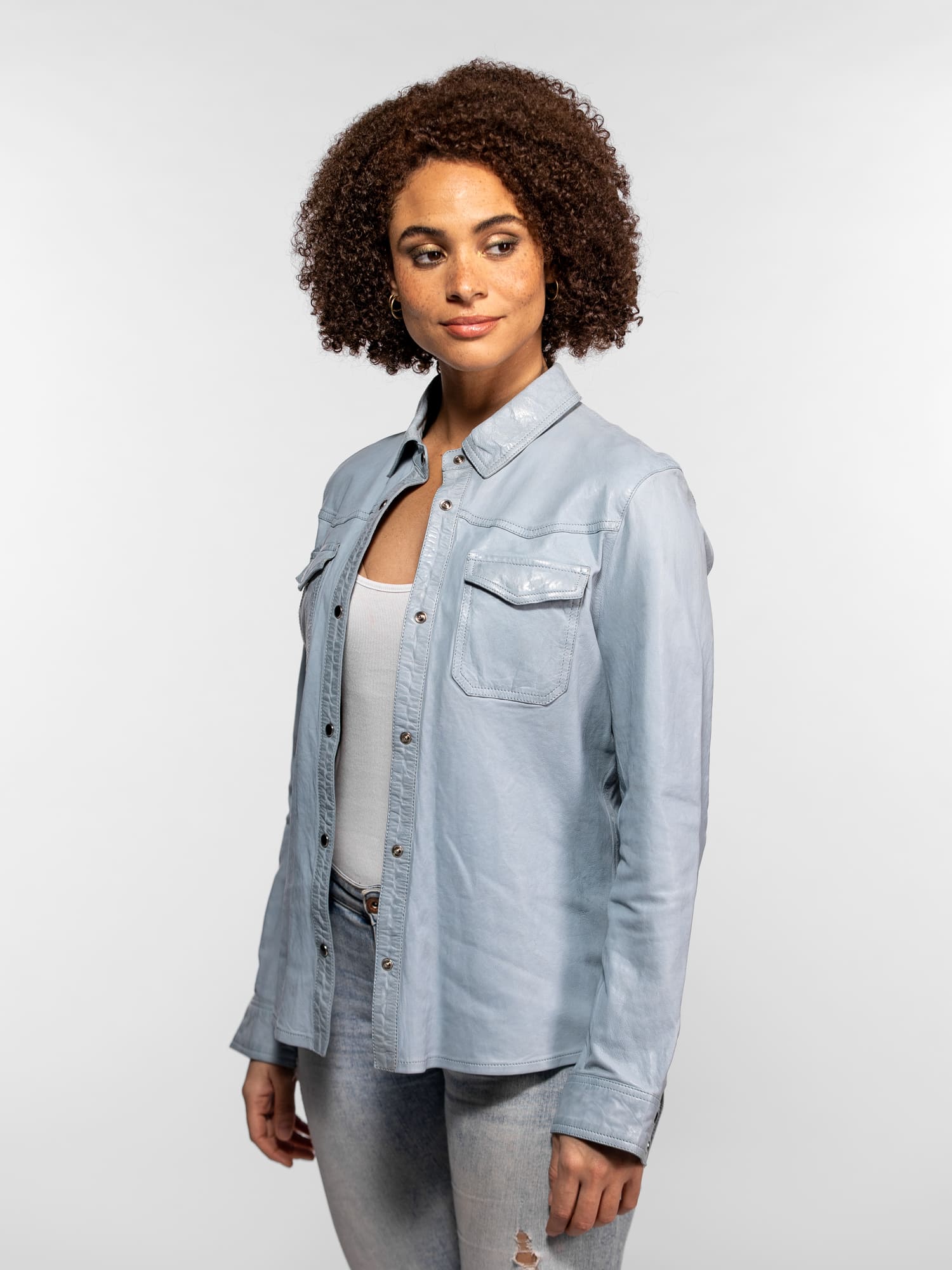 Dolores - Chemisier en cuir femme - Image 4