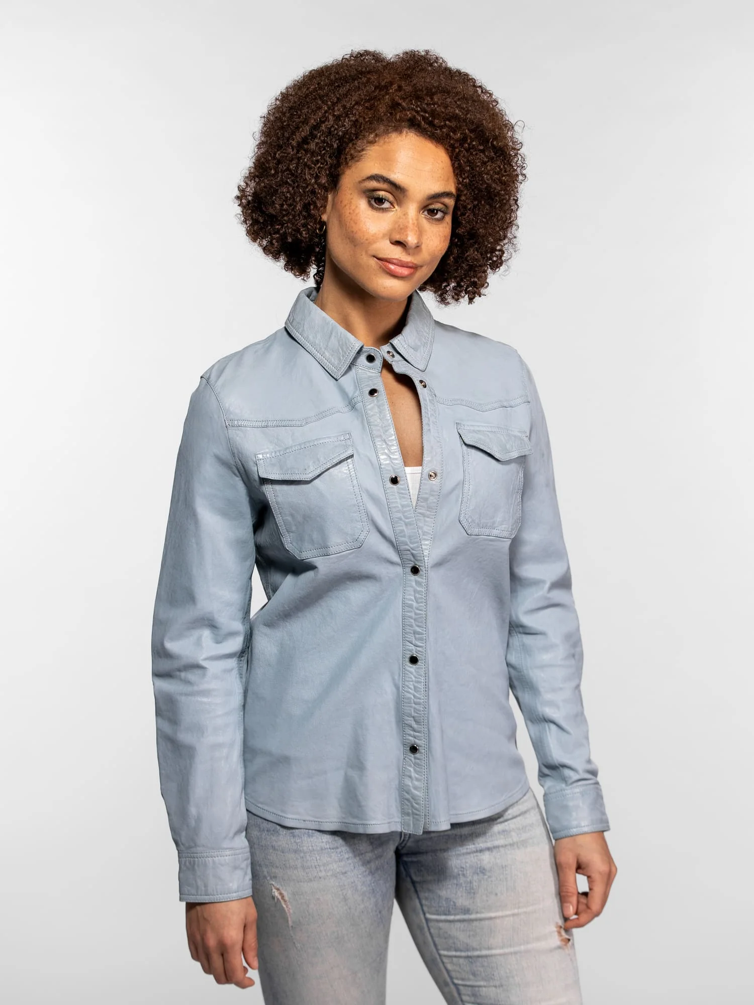 Dolores - Chemisier en cuir femme - Image 5