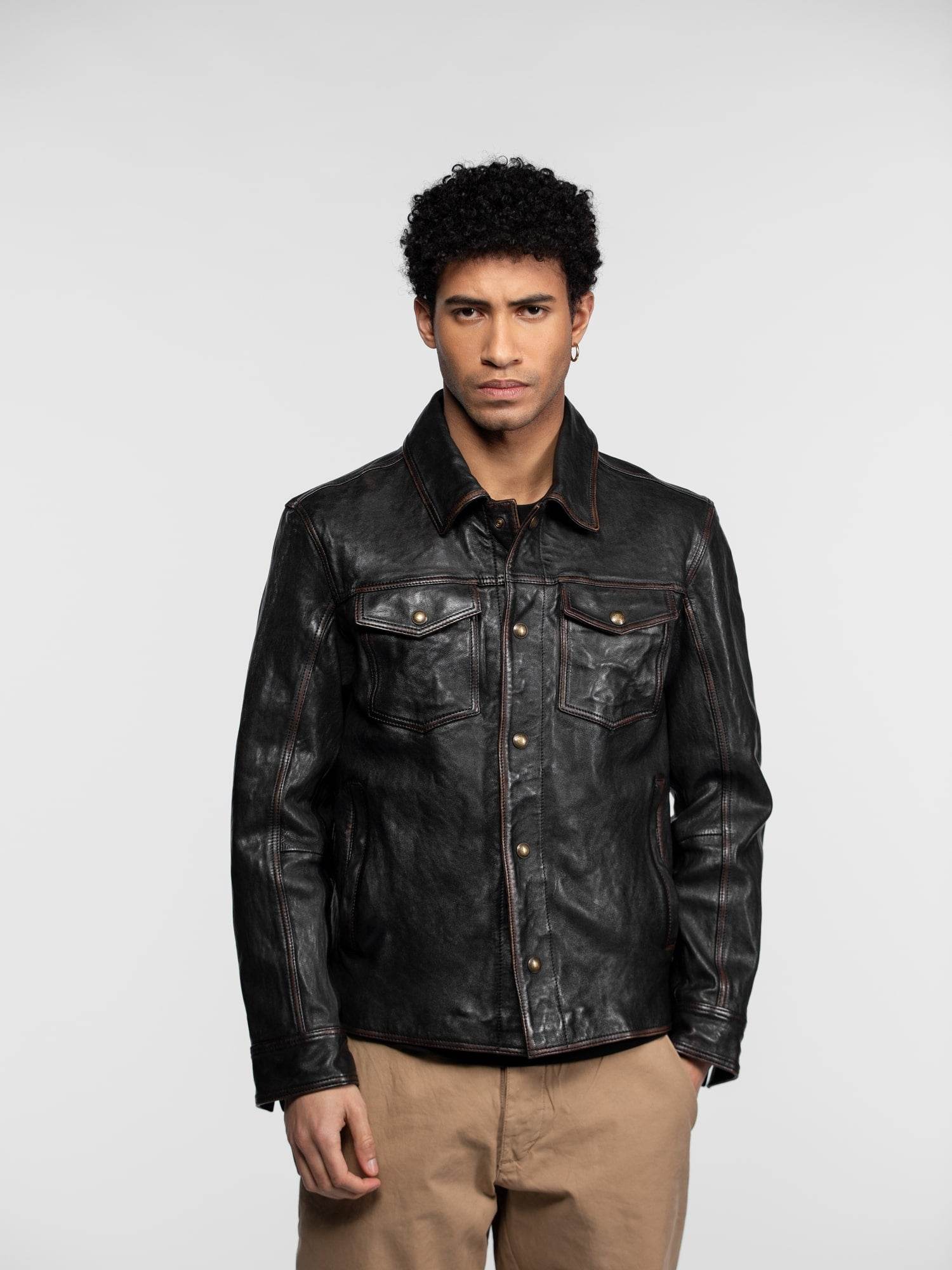 Elmer - Blouson cuir vintage - Image 3