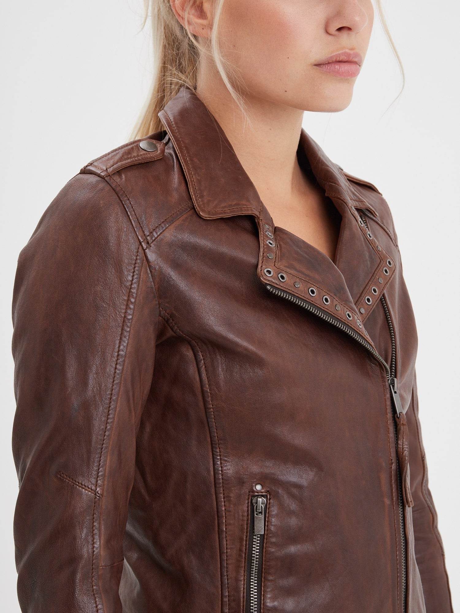 Eya - Blouson biker cuir femme - Image 4