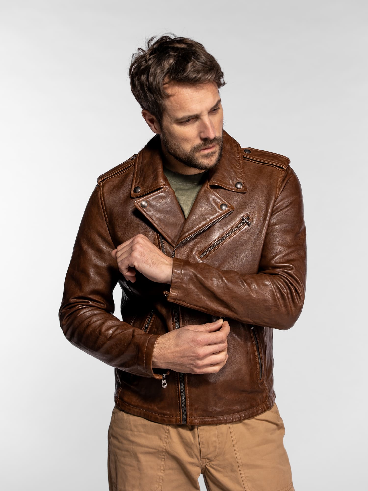Golberg - Blouson biker cuir homme - Image 8