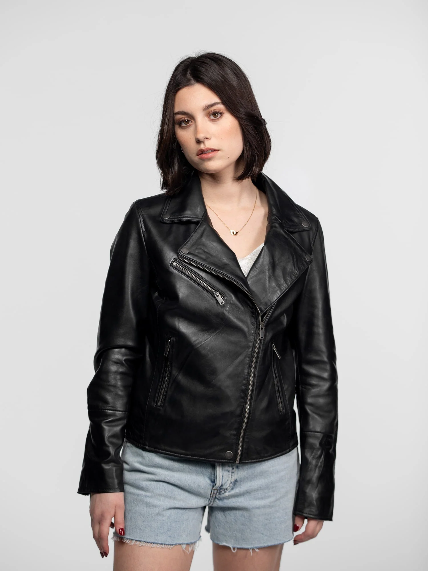Haven - Blouson biker cuir femme - Image 11