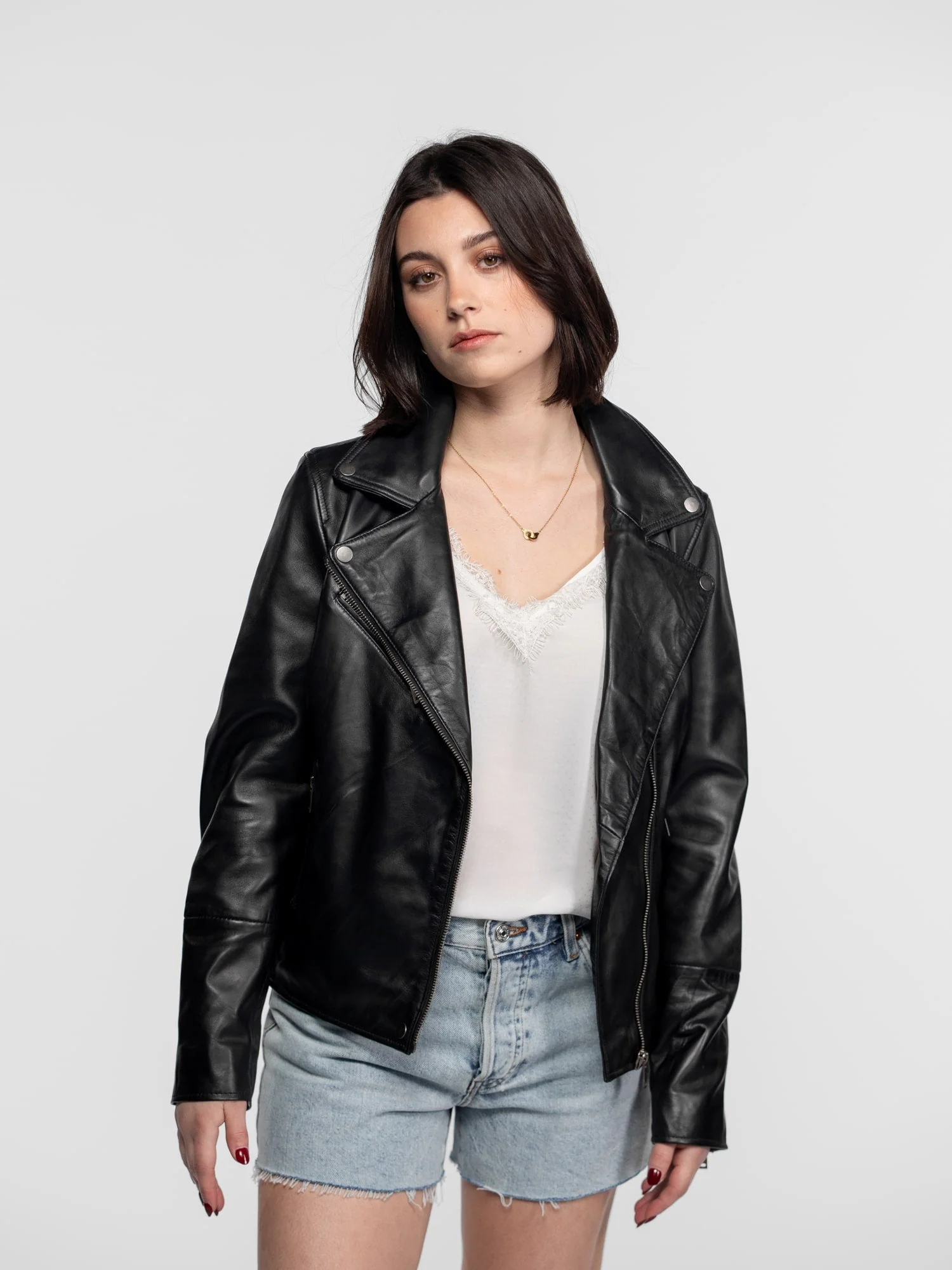 Haven - Blouson biker cuir femme - Image 12