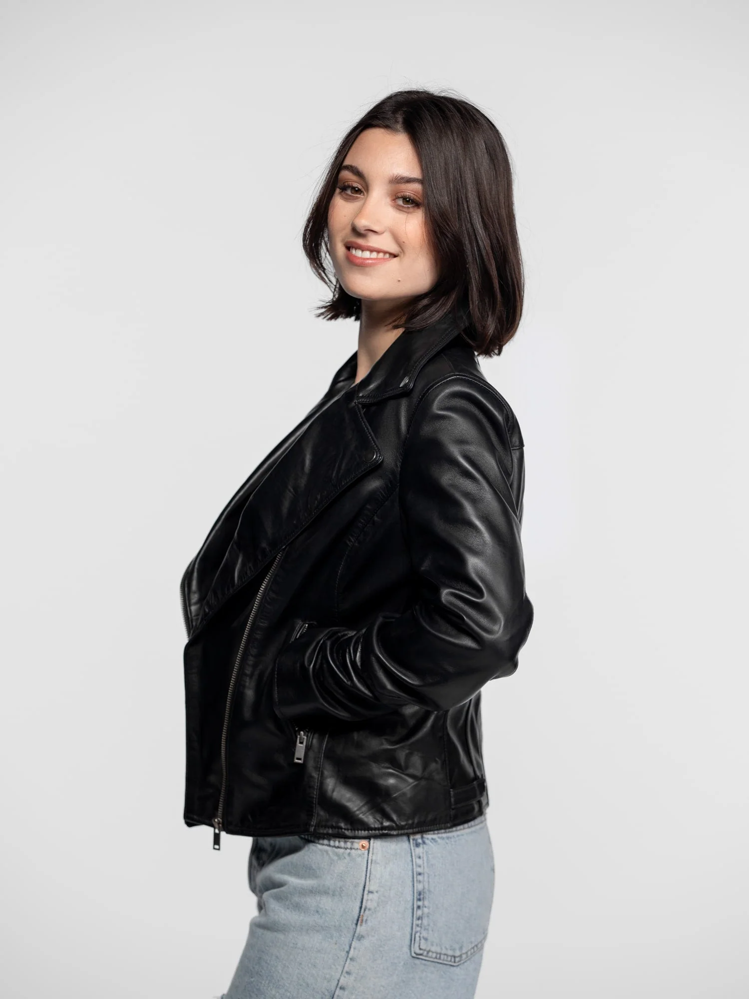 Haven - Blouson biker cuir femme - Image 13