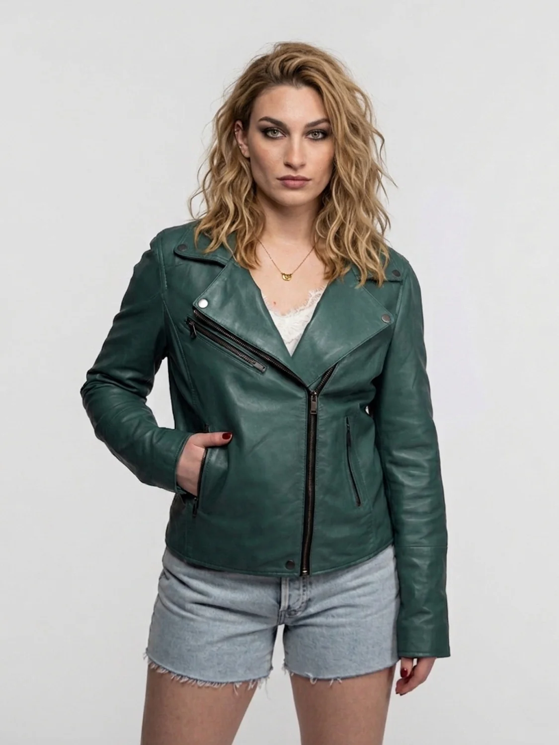 Haven - Blouson biker cuir femme - Image 16