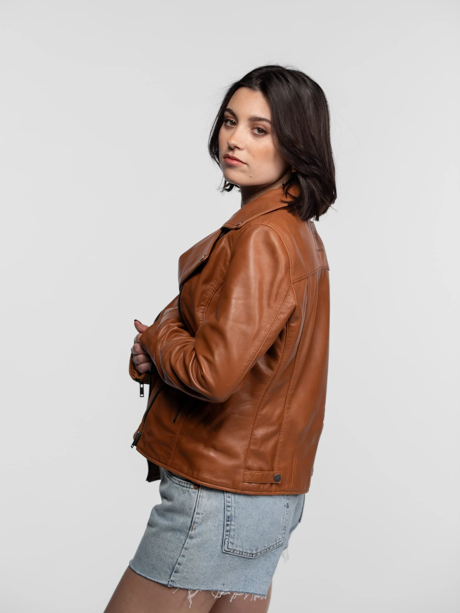 Haven - Blouson biker cuir femme - Image 3