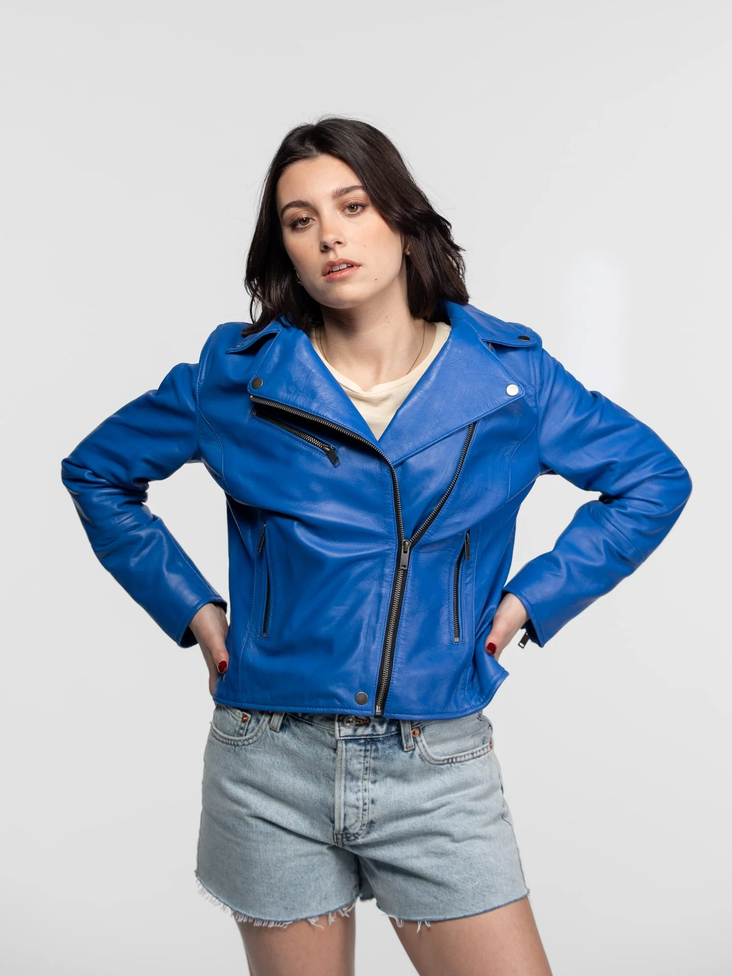 Haven - Blouson biker cuir femme - Image 6