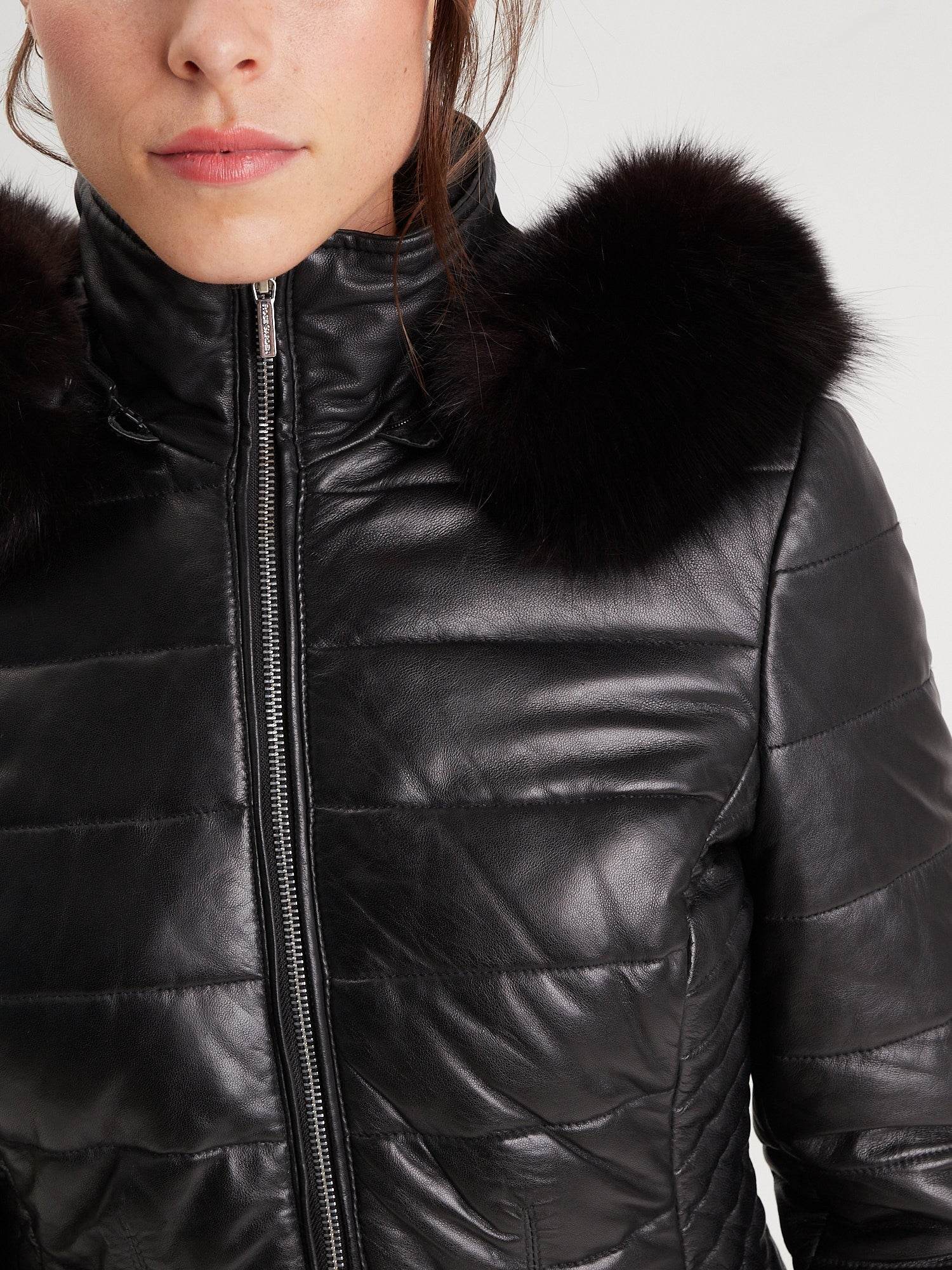 Helena fur - Doudoune cuir femme - Image 6
