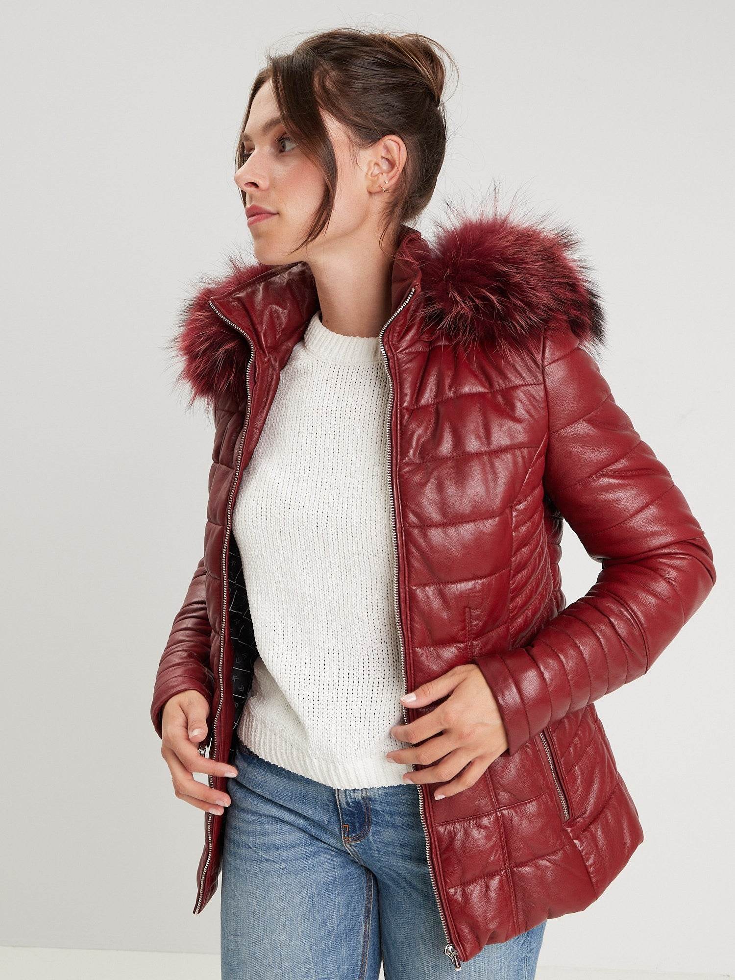 Helena fur - Doudoune cuir femme - Image 7