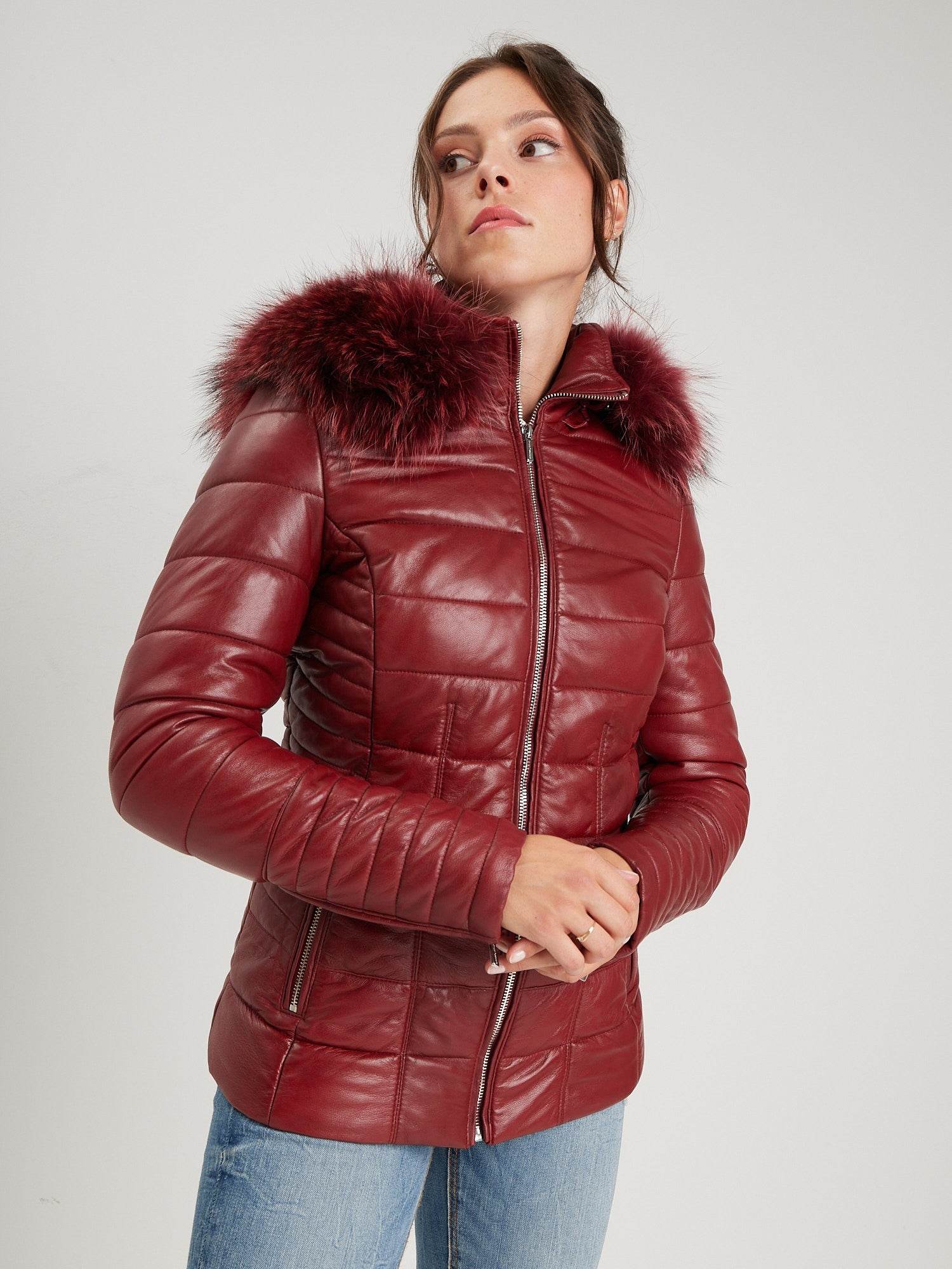Helena fur - Doudoune cuir femme - Image 8