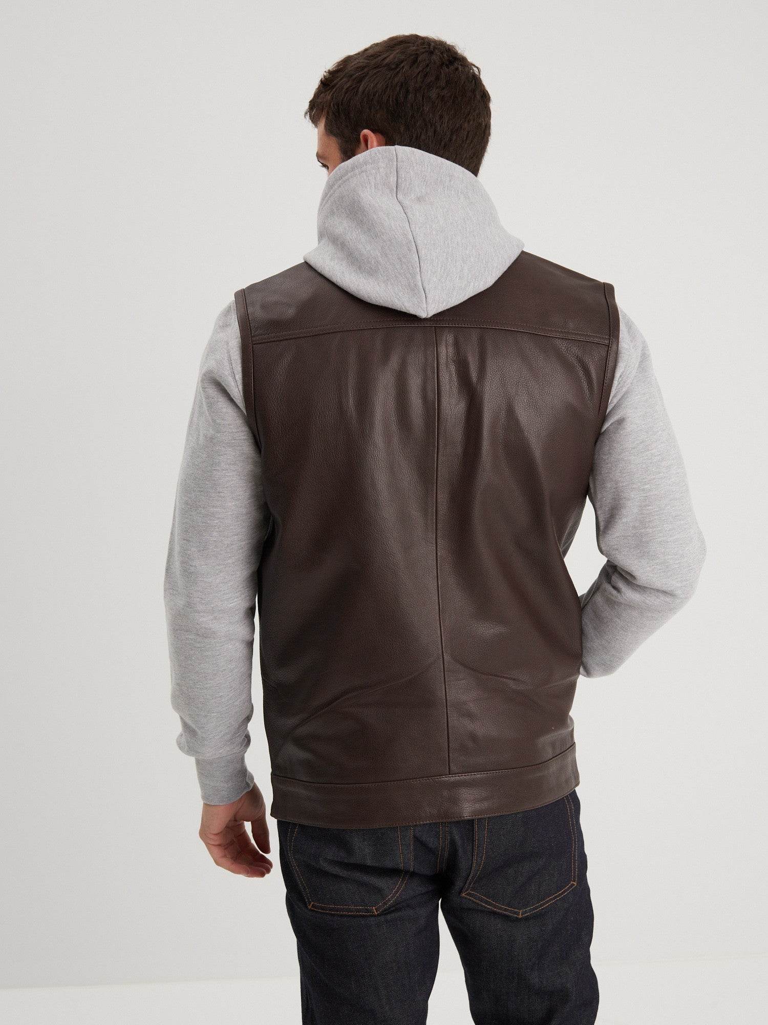 Hot road - Gilet biker cuir homme - Image 10