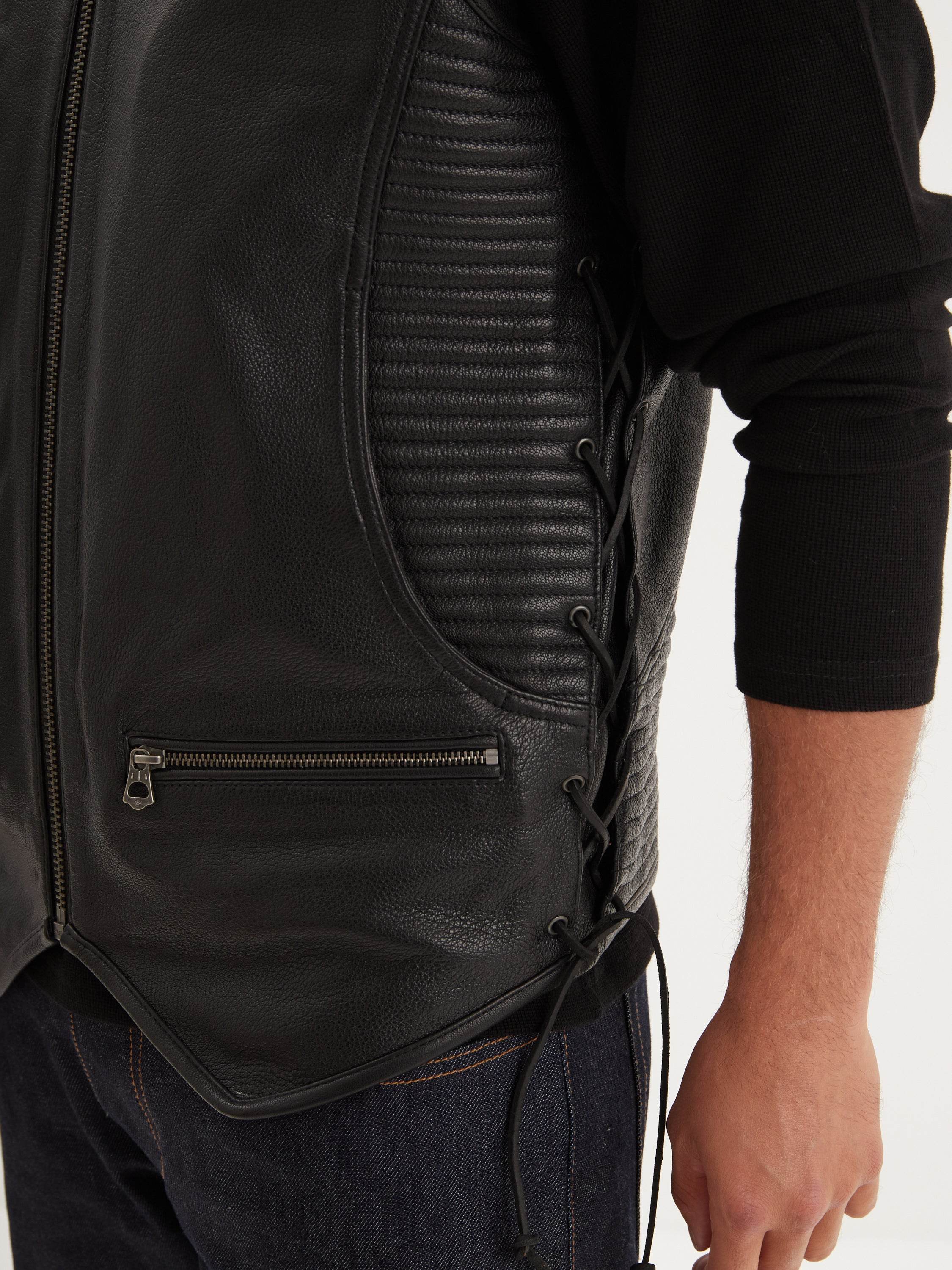 Free chapter - Gilet biker cuir homme - Image 5