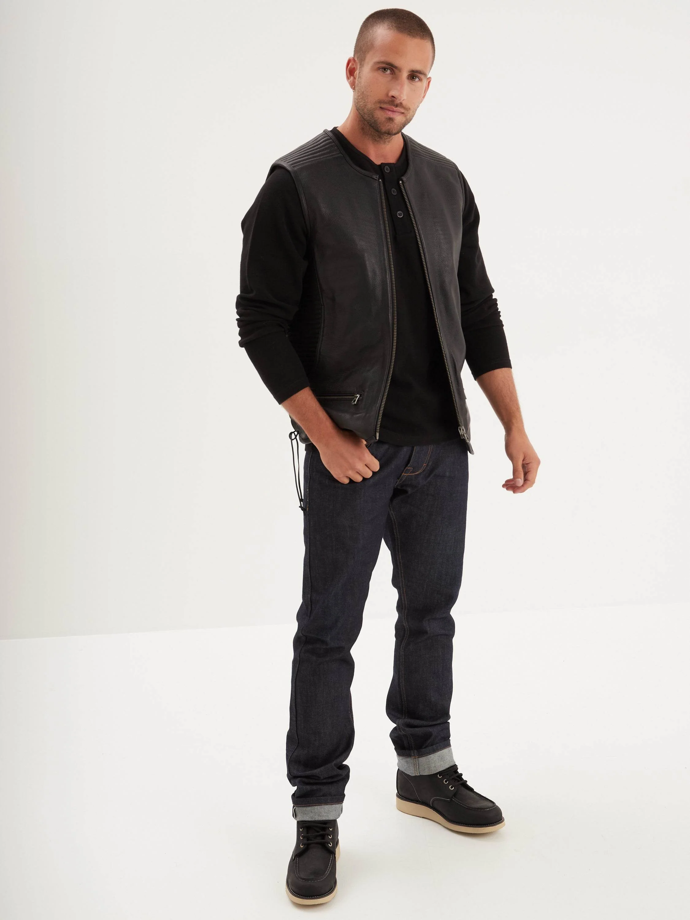Free chapter - Gilet biker cuir homme - Image 6